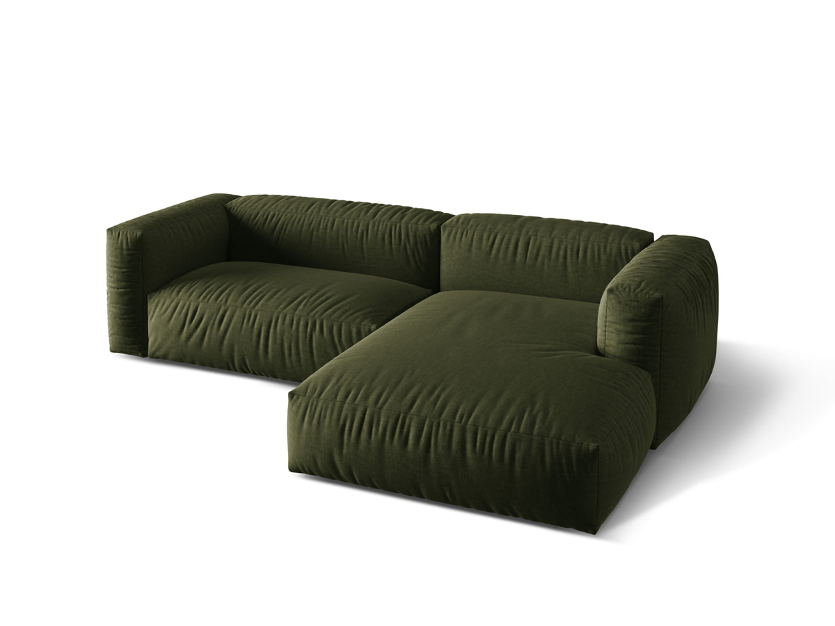 Martina Modulares Ecksofa rechts 2 Sitzer in Green-Boston präsentiert im Onlineshop von KAQTU Design AG. L-Sofa rechts ist von Micadoni