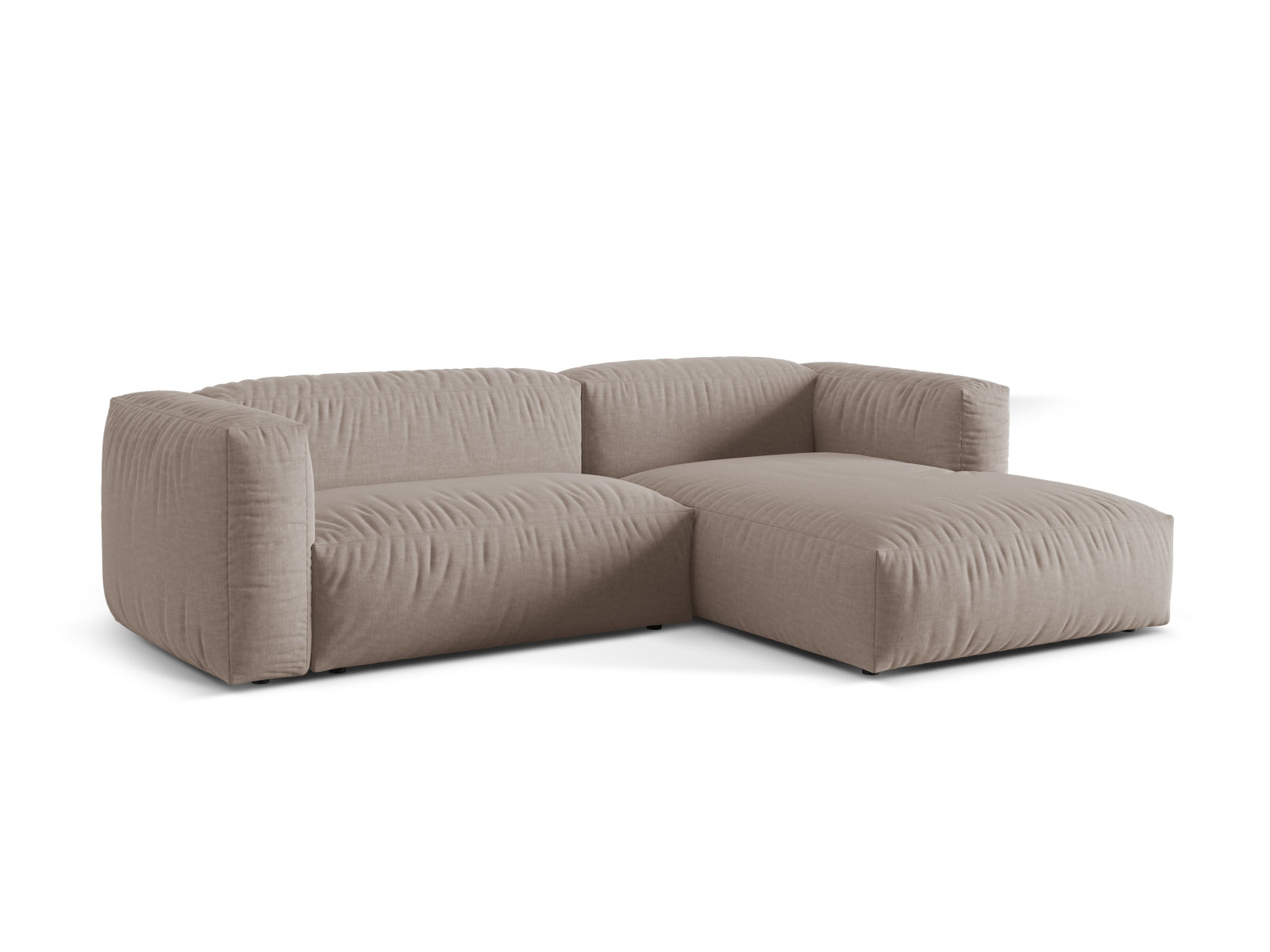 Martina Modulares Ecksofa rechts 2 Sitzer in Dark Beige-Boston präsentiert im Onlineshop von KAQTU Design AG. L-Sofa rechts ist von Micadoni