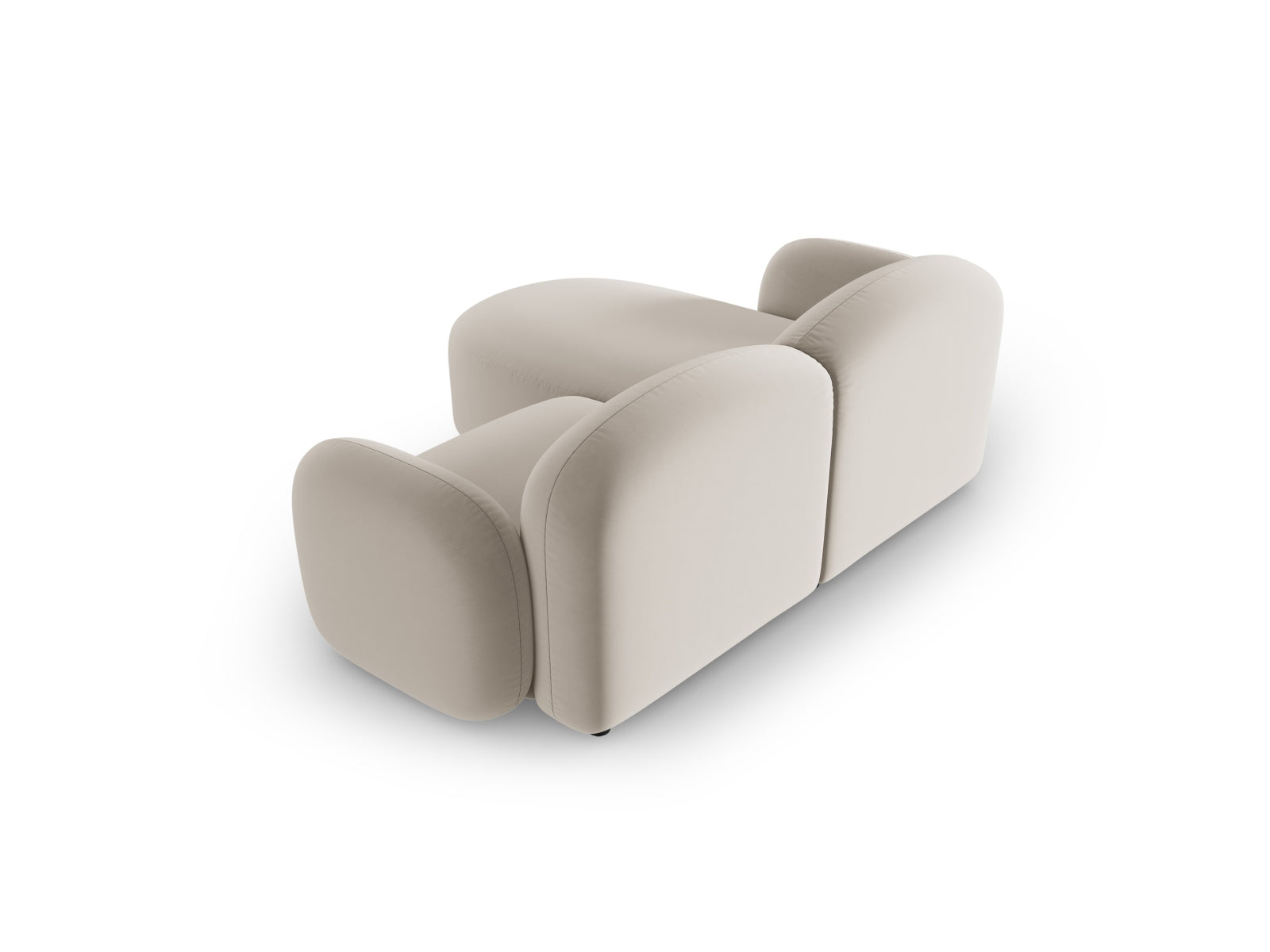 Stilvolles 3-Sitzer Ecksofa Blair aus Velours, rechtsseitig, in edlem Ecru, perfekt für zeitgemäße Wohnkonzepte.