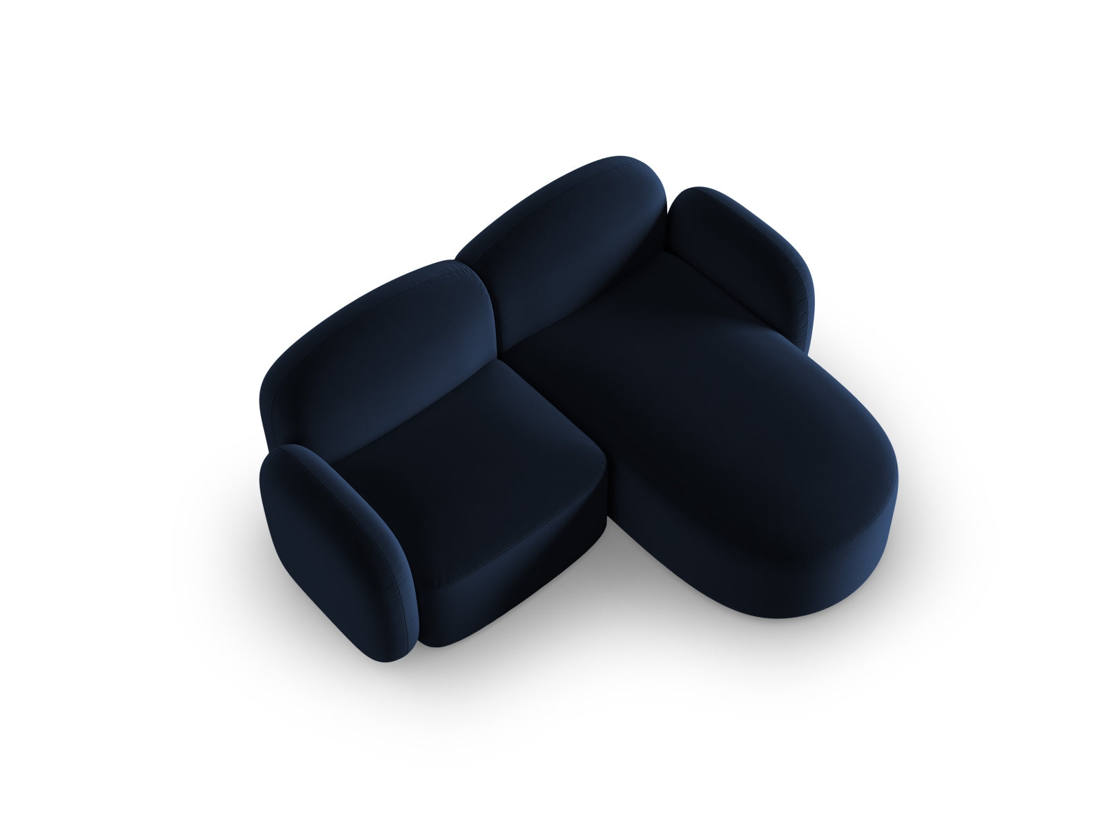 Blair Velour Ecksofa rechts 3 Sitzer in Royal Blue-Casino präsentiert im Onlineshop von KAQTU Design AG. L-Sofa rechts ist von Micadoni