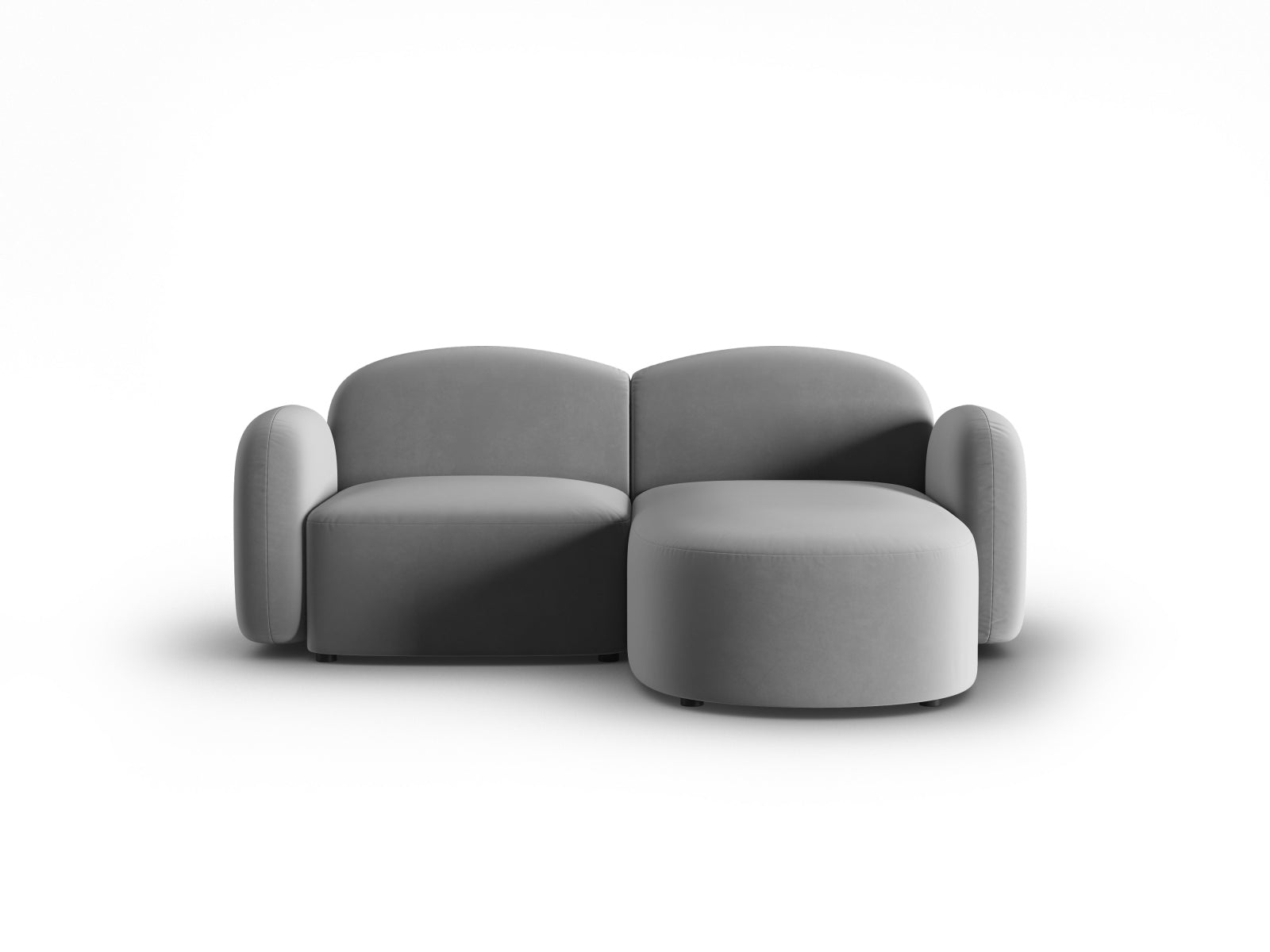 Elegantes 3-Sitzer Ecksofa Blair aus Velours, rechtsseitig, ideal für komfortable Wohnräume und geschmackvolle Akzente.