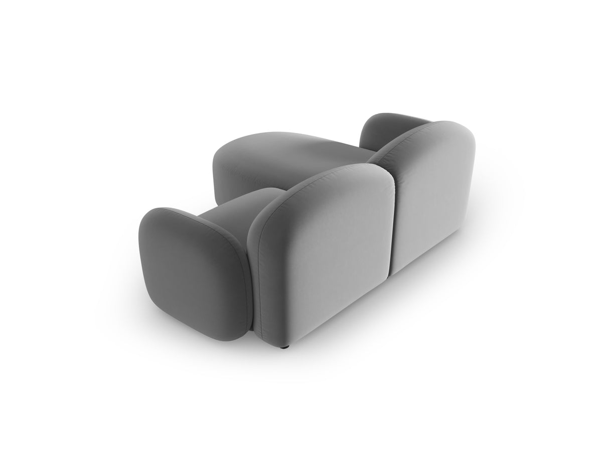 Blair Velour Ecksofa rechts 3 Sitzer in Light Grey-Casino präsentiert im Onlineshop von KAQTU Design AG. L-Sofa rechts ist von Micadoni