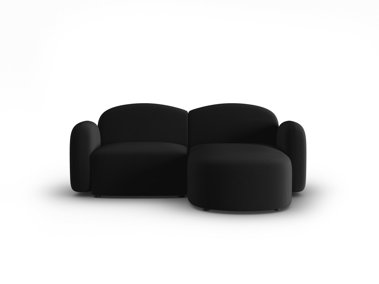 Stilvolles, modernes Ecksofa Blair in Velours, 3-Sitzer, rechtsseitig, perfekt für gemütliche Wohnzimmer und stilvolle Einrichtung.