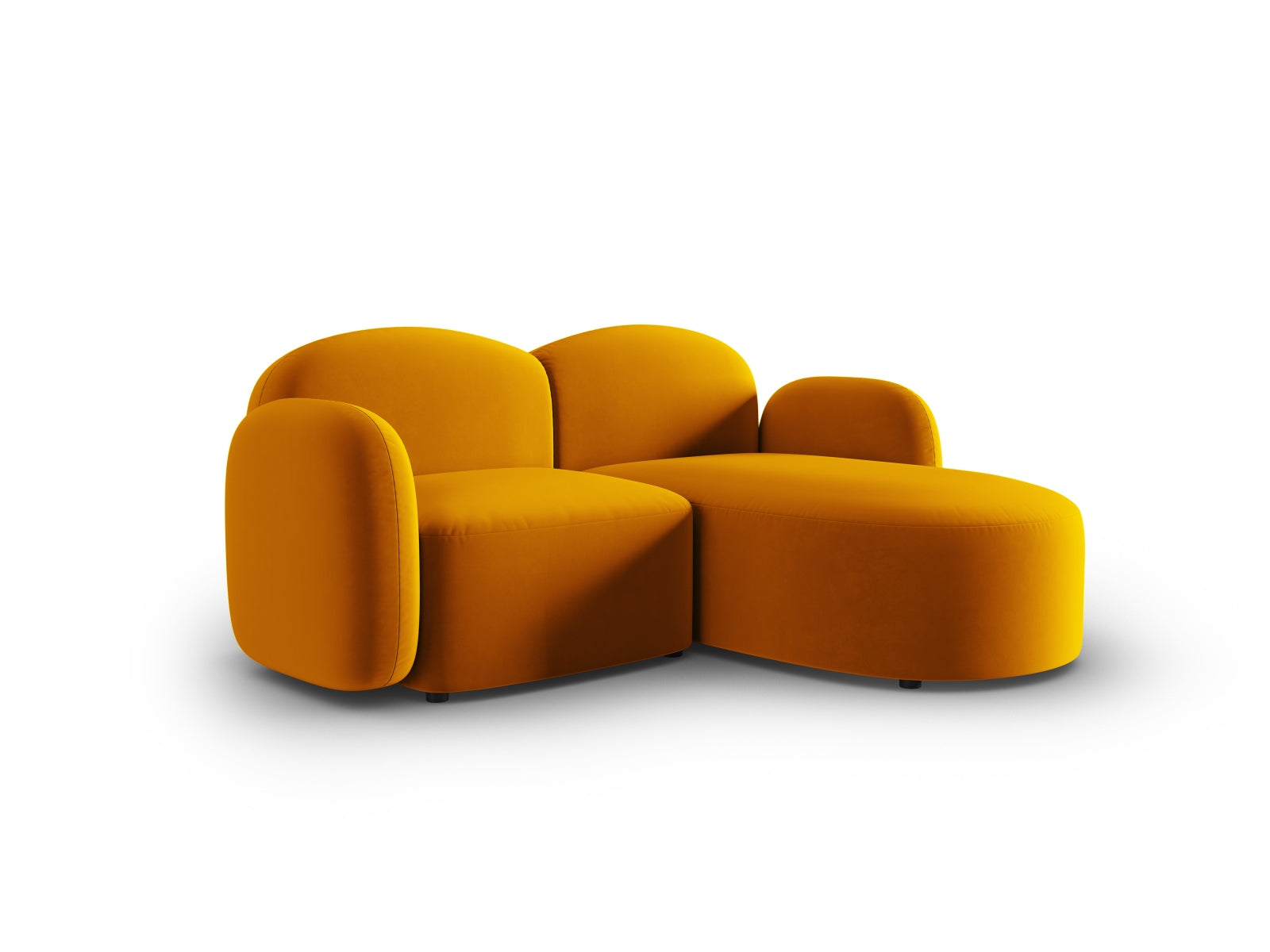 Blair Velour Ecksofa rechts 3 Sitzer in Yellow-Casino präsentiert im Onlineshop von KAQTU Design AG. L-Sofa rechts ist von Micadoni