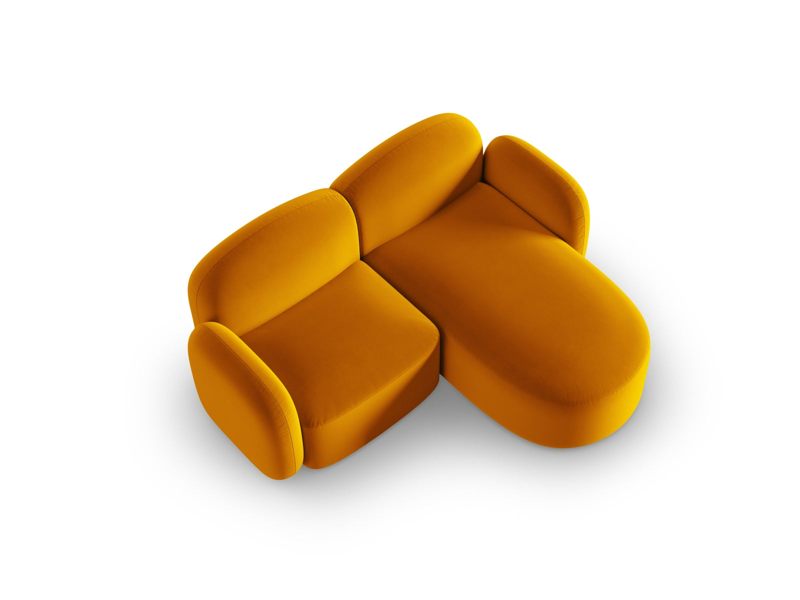 Entdecken Sie das elegante Blair Velour Ecksofa rechts 3-Sitzer von Micadoni – perfekt für stilvolle Wohnzimmer und entspannte Stunden.