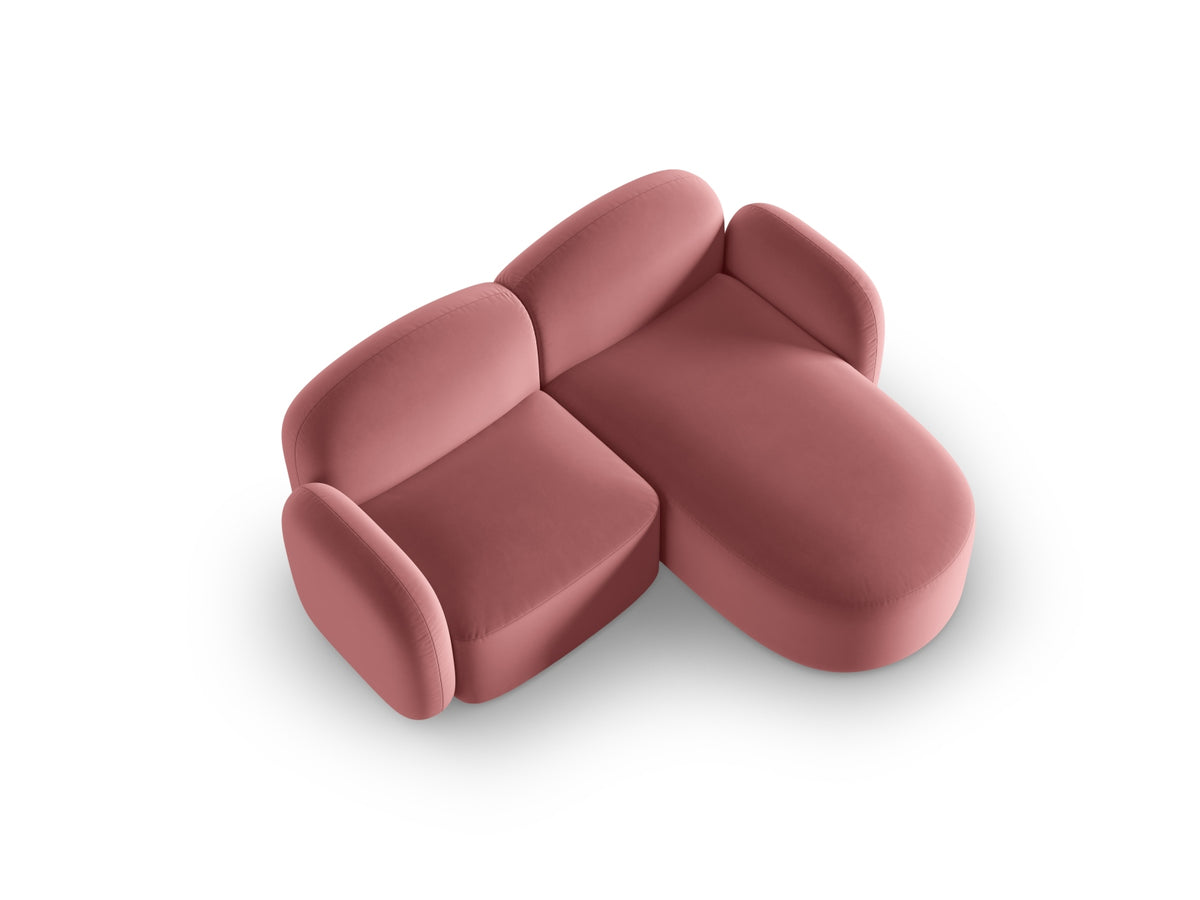 Blair Velour Ecksofa rechts 3 Sitzer in Flamingo-Casino präsentiert im Onlineshop von KAQTU Design AG. L-Sofa rechts ist von Micadoni