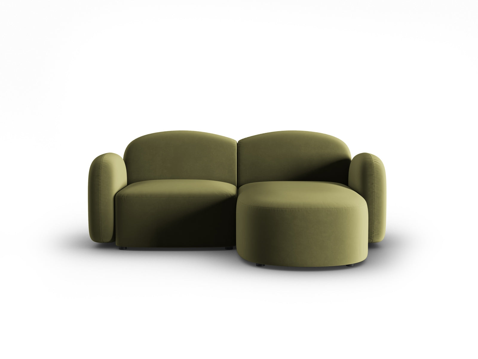 Elegantes 3-Sitzer Ecksofa Blair aus hochwertigem Velours, rechtsseitig, ideal für stilvolle und komfortable Wohnräume.