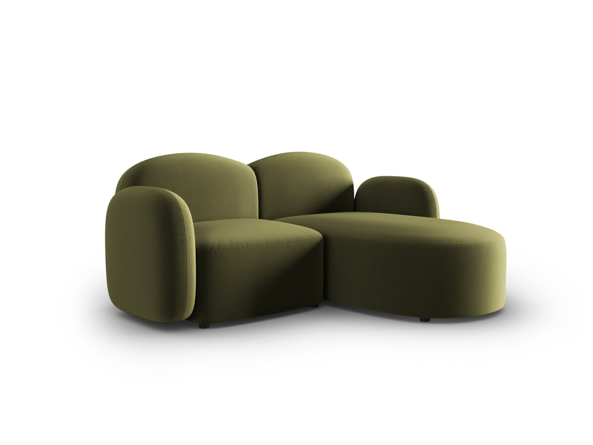 Blair Velour Ecksofa rechts 3 Sitzer in Light Green-Casino präsentiert im Onlineshop von KAQTU Design AG. L-Sofa rechts ist von Micadoni