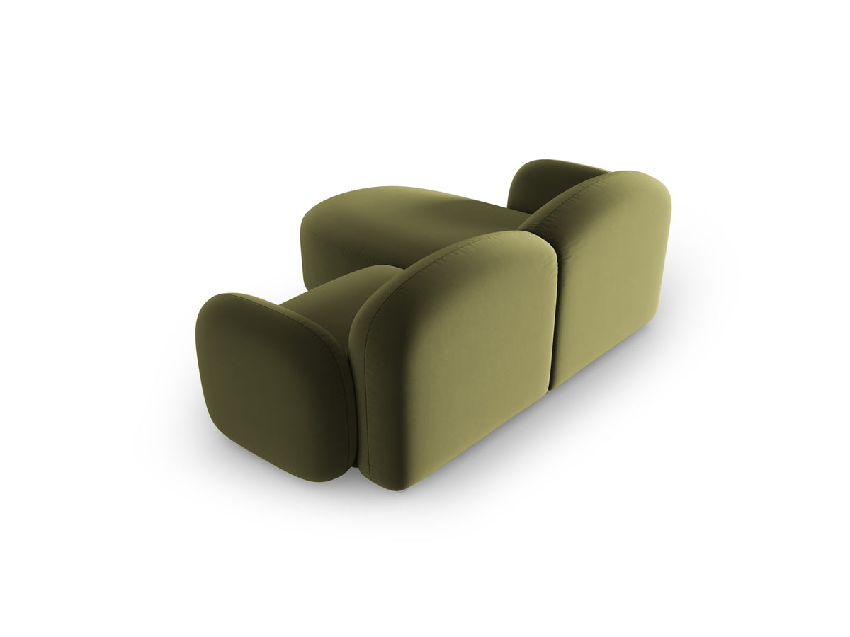 Blair Velour Ecksofa rechts 3 Sitzer in Light Green-Casino präsentiert im Onlineshop von KAQTU Design AG. L-Sofa rechts ist von Micadoni