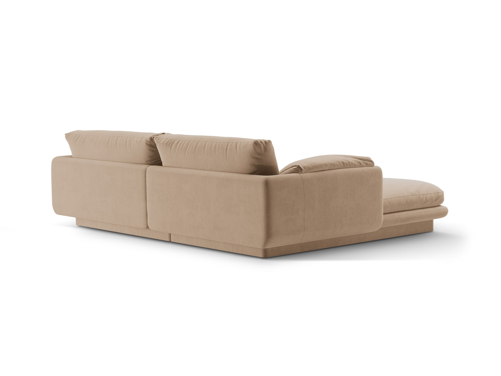 Torino Velour Ecksofa rechts 3 Sitzer in Sand-Casino präsentiert im Onlineshop von KAQTU Design AG. L-Sofa rechts ist von Micadoni