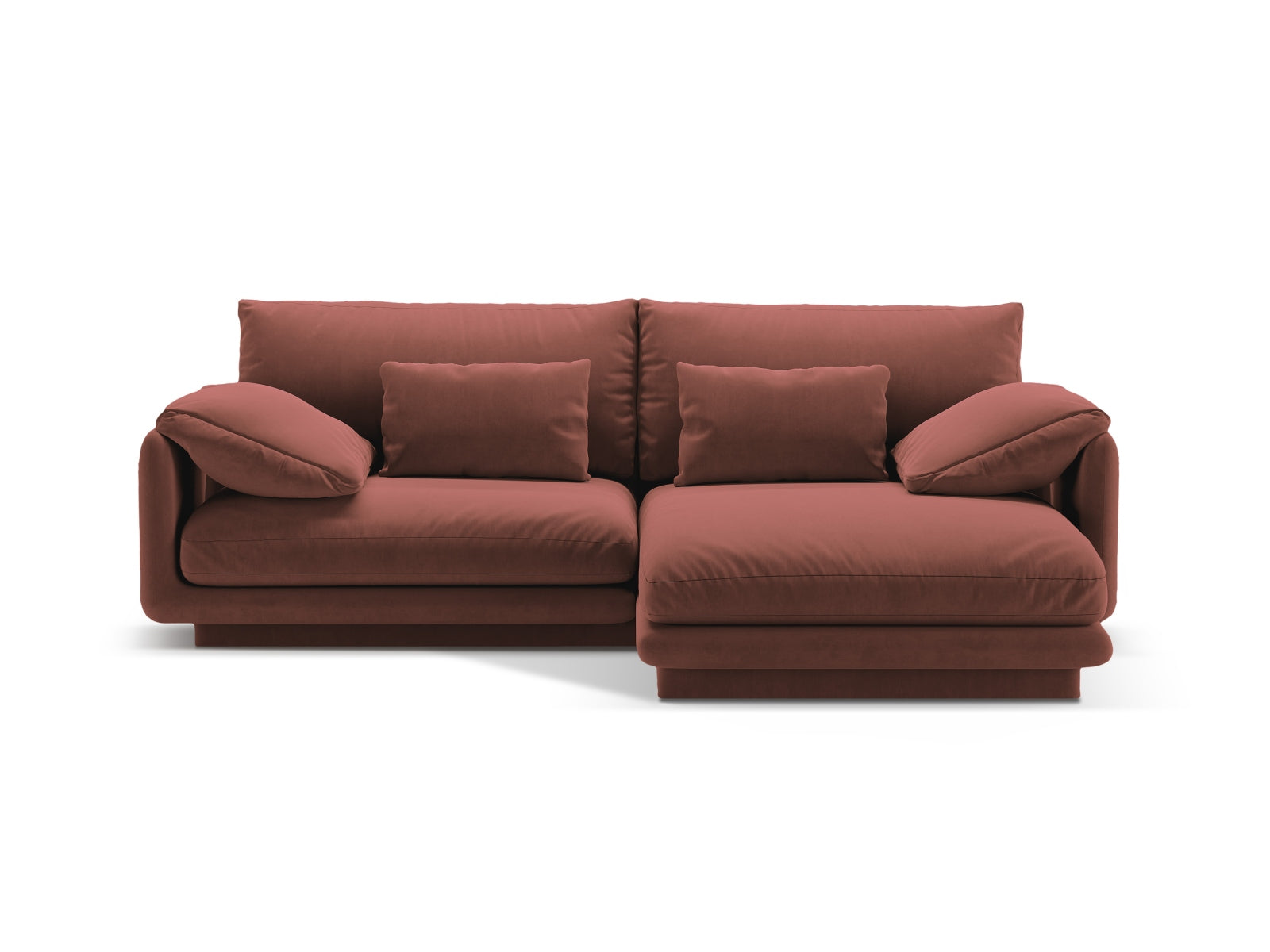 Torino Velour Ecksofa rechts 3 Sitzer in Cuoio-Casino präsentiert im Onlineshop von KAQTU Design AG. L-Sofa rechts ist von Micadoni