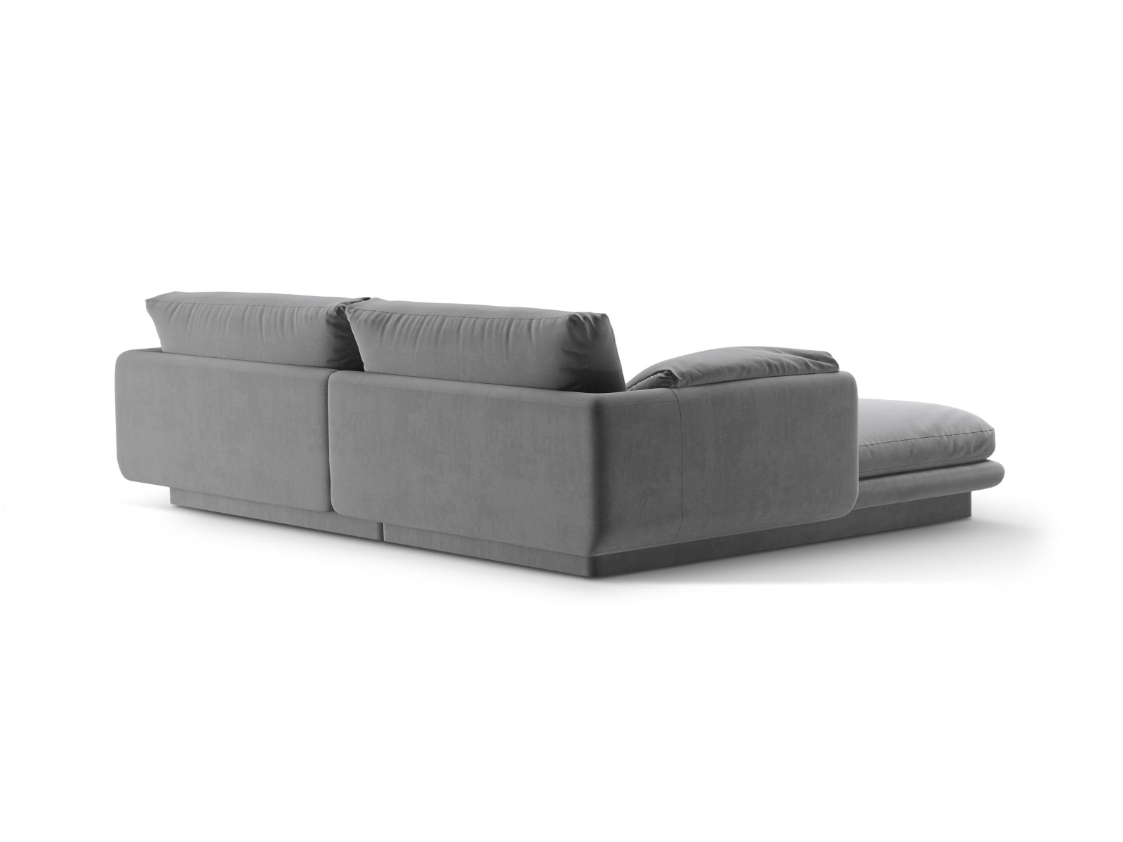 Torino Velour Ecksofa rechts 3 Sitzer in Light Grey-Casino präsentiert im Onlineshop von KAQTU Design AG. L-Sofa rechts ist von Micadoni