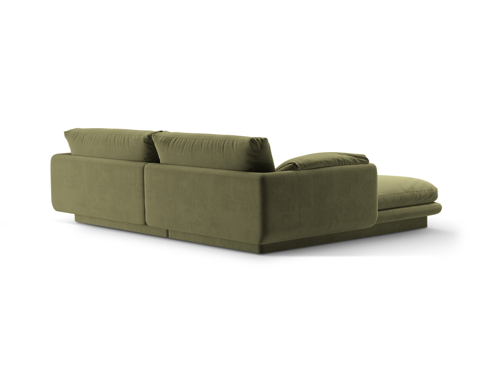 Torino Velour Ecksofa rechts 3 Sitzer in Light Green-Casino präsentiert im Onlineshop von KAQTU Design AG. L-Sofa rechts ist von Micadoni