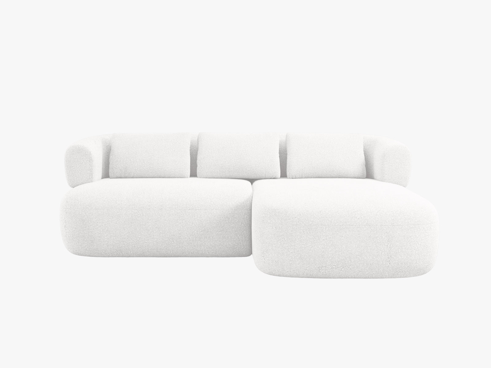 Das Jenny Ecksofa rechts 5 Sitzer von Micadoni bietet stilvolle Eleganz und großzügigen Platz für entspannte Stunden mit Familie und Freunden.