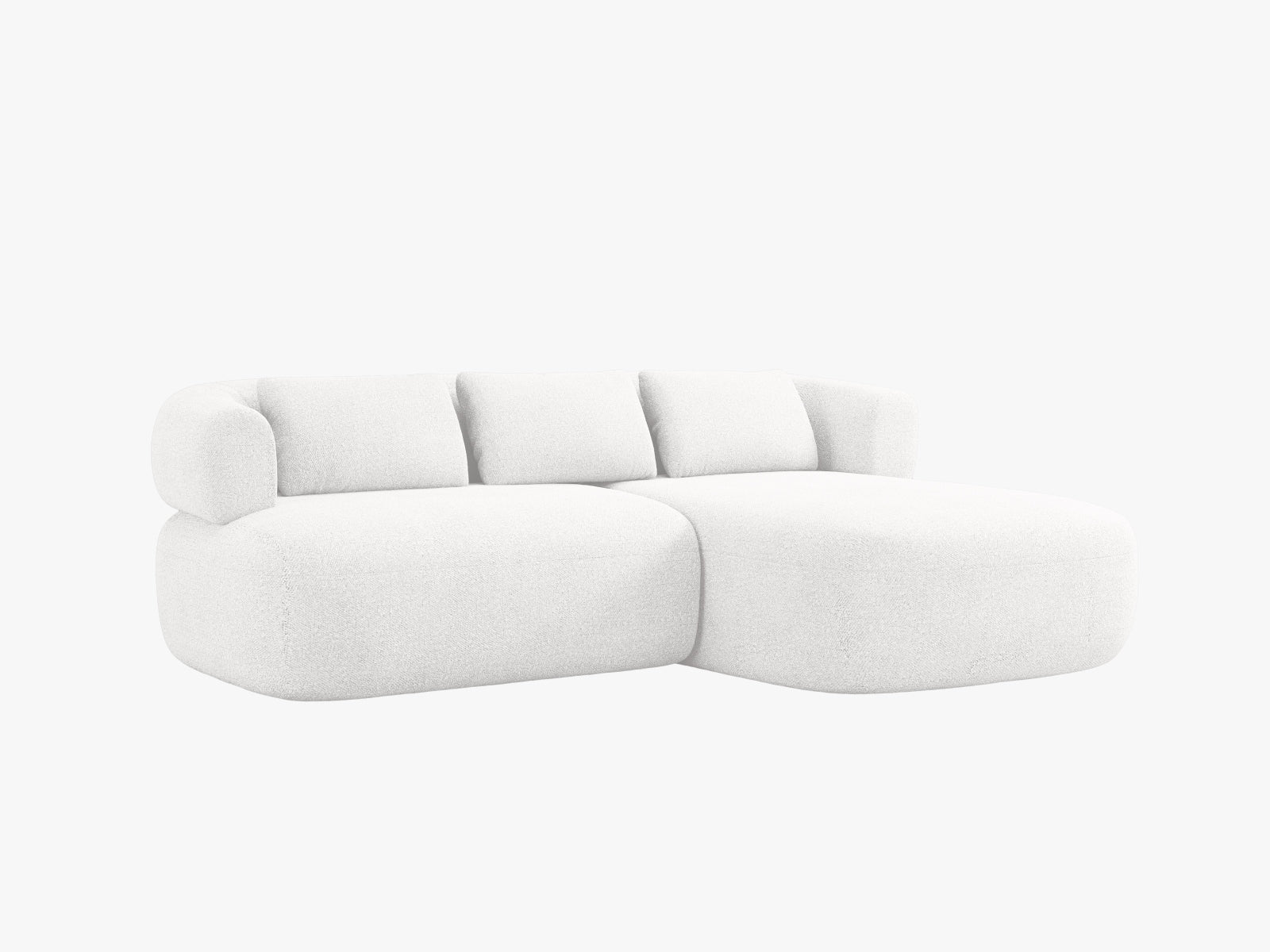 Modernes 5-Sitzer Ecksofa Jenny in Ivory, rechtsseitig. Perfekte Kombination aus Komfort und zeitgemäßem Stil für Ihr Zuhause.
