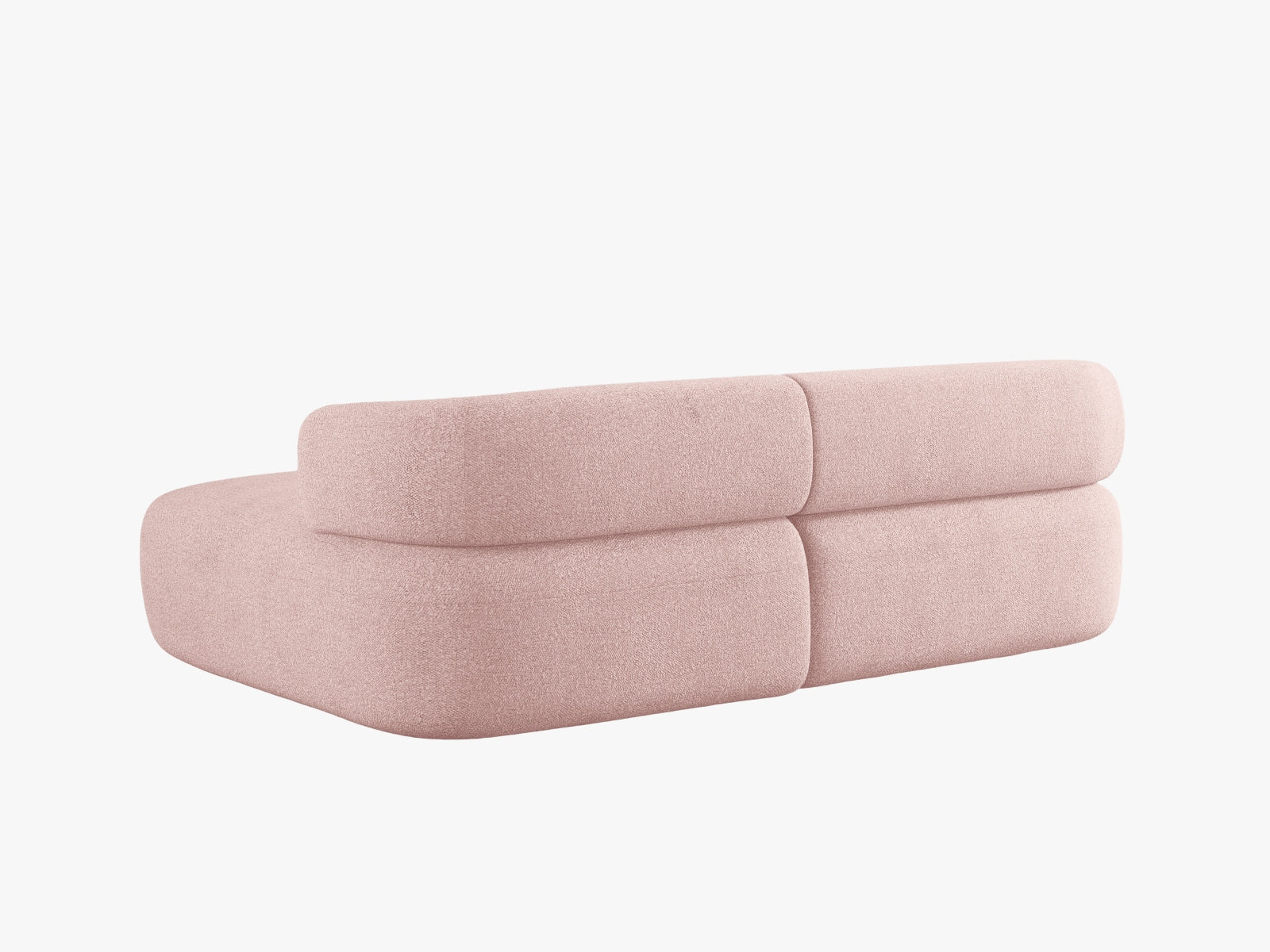 Modernes 5-Sitzer Ecksofa Jenny in sanftem Powder Pink, perfekt für gemütliche Wohnzimmer. Hochwertige Verarbeitung und stilvolles Design von Micadoni.