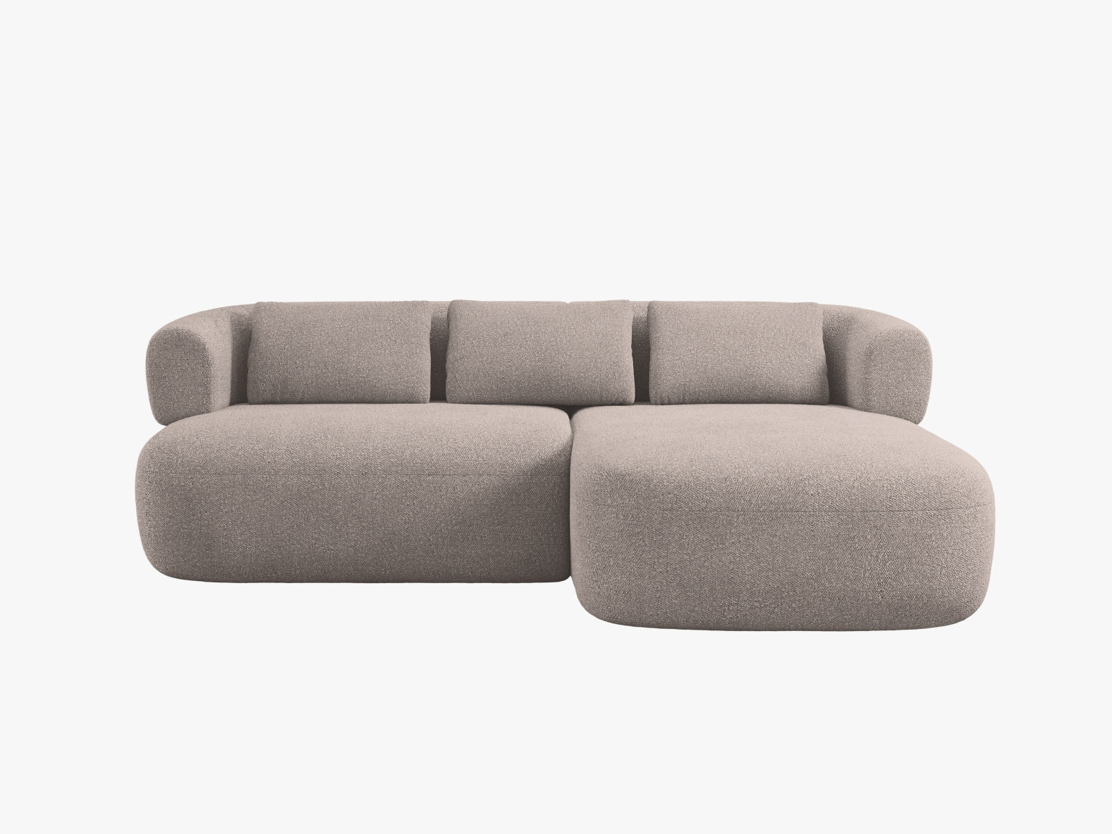 Stylisches 5-Sitzer Ecksofa Jenny in sanftem Braun, ideal für entspannte Stunden und moderne Einrichtungsideen von Micadoni.
