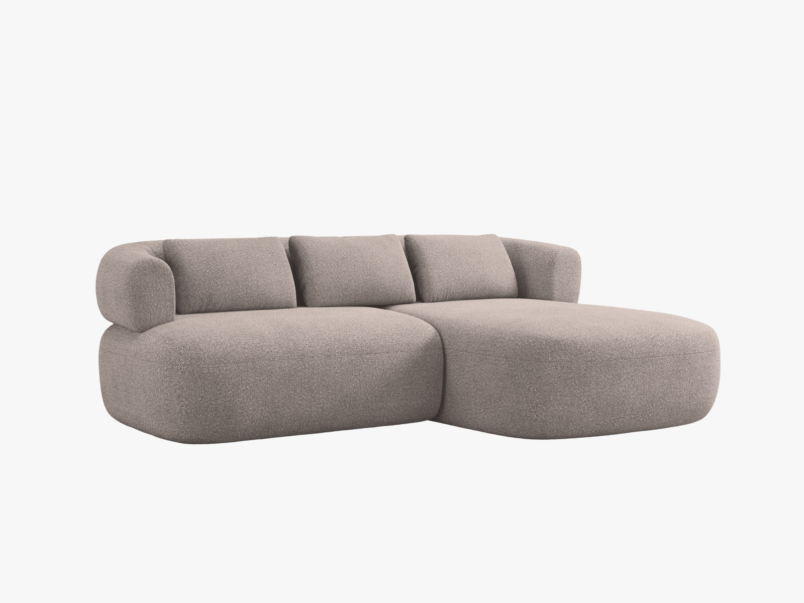 Elegantes Ecksofa Jenny in warmem Braun, perfekt für gesellige Abende und stilvolle Wohnräume, erhältlich bei Micadoni.