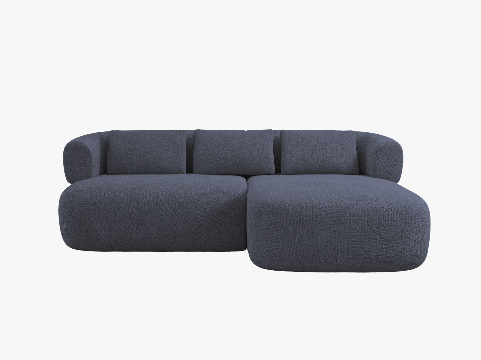 Elegantes Ecksofa Jenny in Dunkelblau, 5-Sitzer, rechtsseitig, ideal für stilvolle Wohnräume. Hochwertige Verarbeitung von Micadoni.