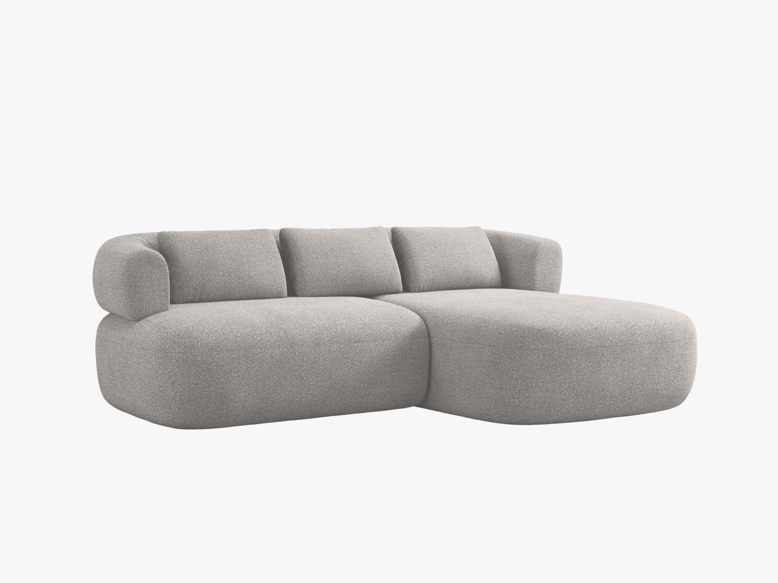 Elegantes Ecksofa Jenny in sanftem Grau, 5-Sitzer für gemütliche Abende und stilvolle Einrichtung. Perfekt für gesellige Runden und Entspannung.