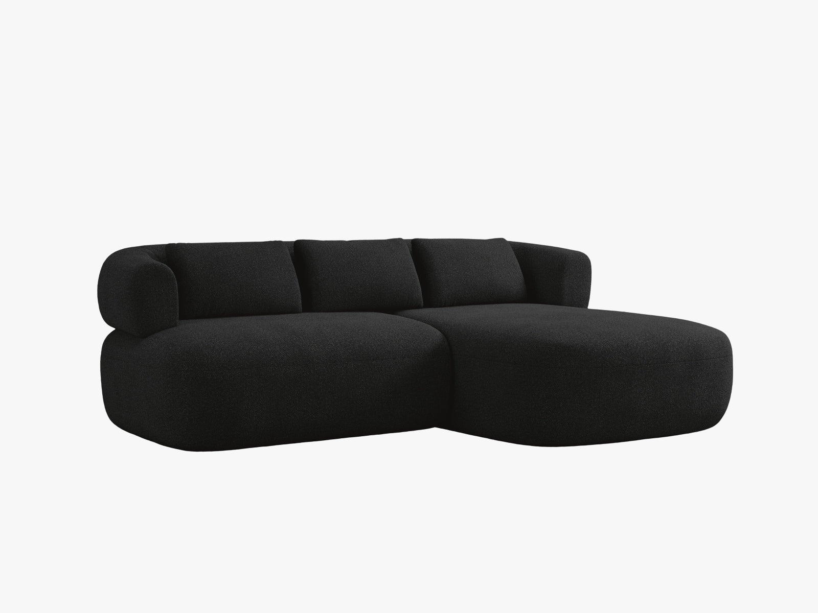Modernes L-Sofa Jenny in Schwarz, 5-Sitzer mit elegantem Design und hohem Sitzkomfort, perfekt für Ihr Wohnzimmer von Micadoni.