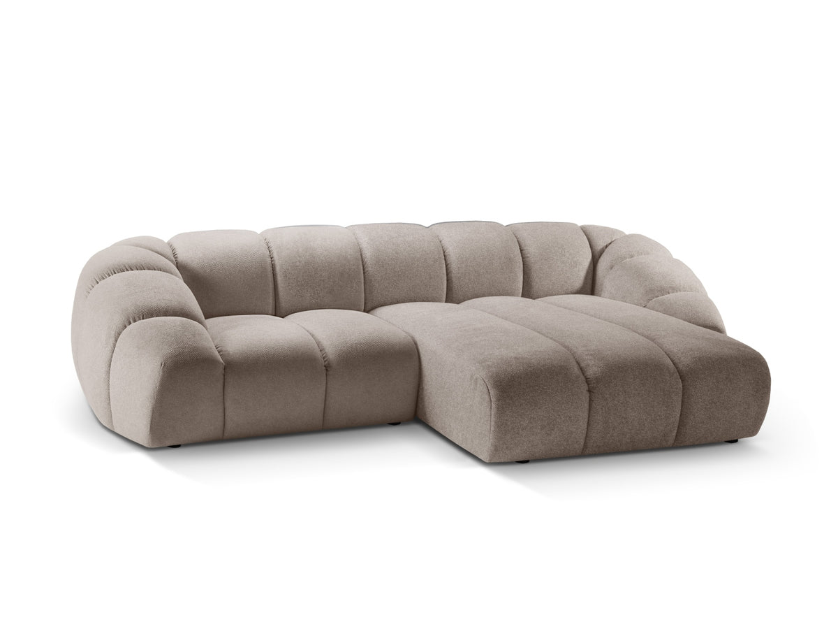Diana Ecksofa rechts 3 Sitzer in Dark Beige-Bubble präsentiert im Onlineshop von KAQTU Design AG. L-Sofa rechts ist von Micadoni