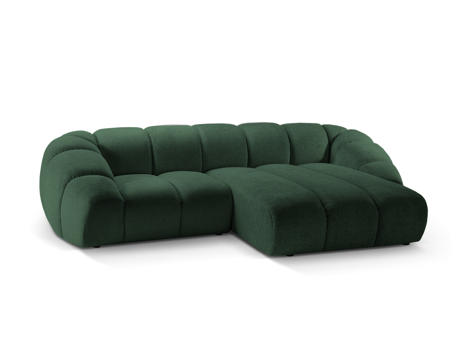 Modernes 3-Sitzer Ecksofa Diana in trendigem Green-Bubble, perfekt für stilvolle und gemütliche Wohnbereiche von Micadoni.