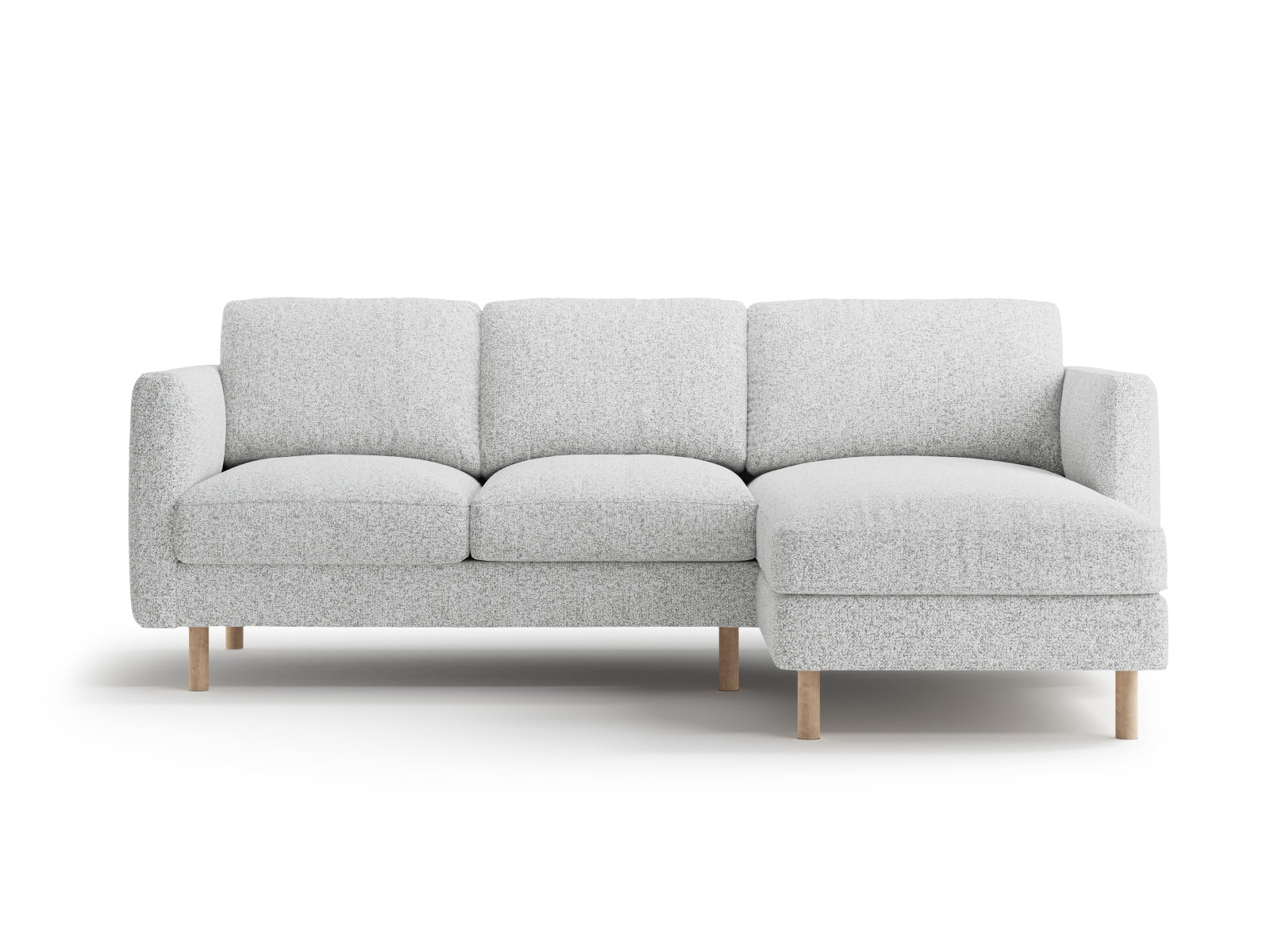 Modernes Eden Ecksofa rechts, 3-Sitzer in klassischem Grau, ideal für komfortable Wohnräume und entspannte Abende, erhältlich bei Micadoni.