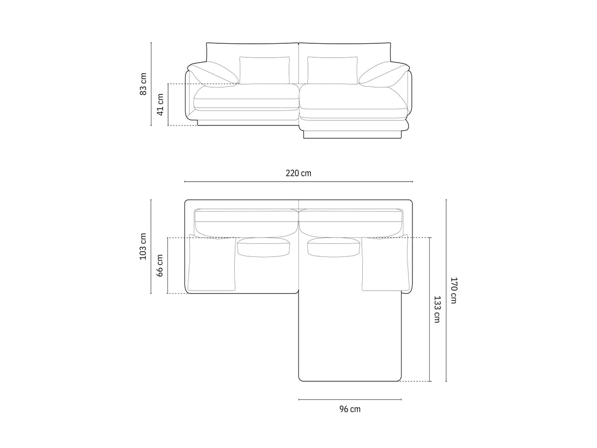 Torino Ecksofa rechts 3 Sitzer in Light Grey-Wind präsentiert im Onlineshop von KAQTU Design AG. L-Sofa rechts ist von Micadoni
