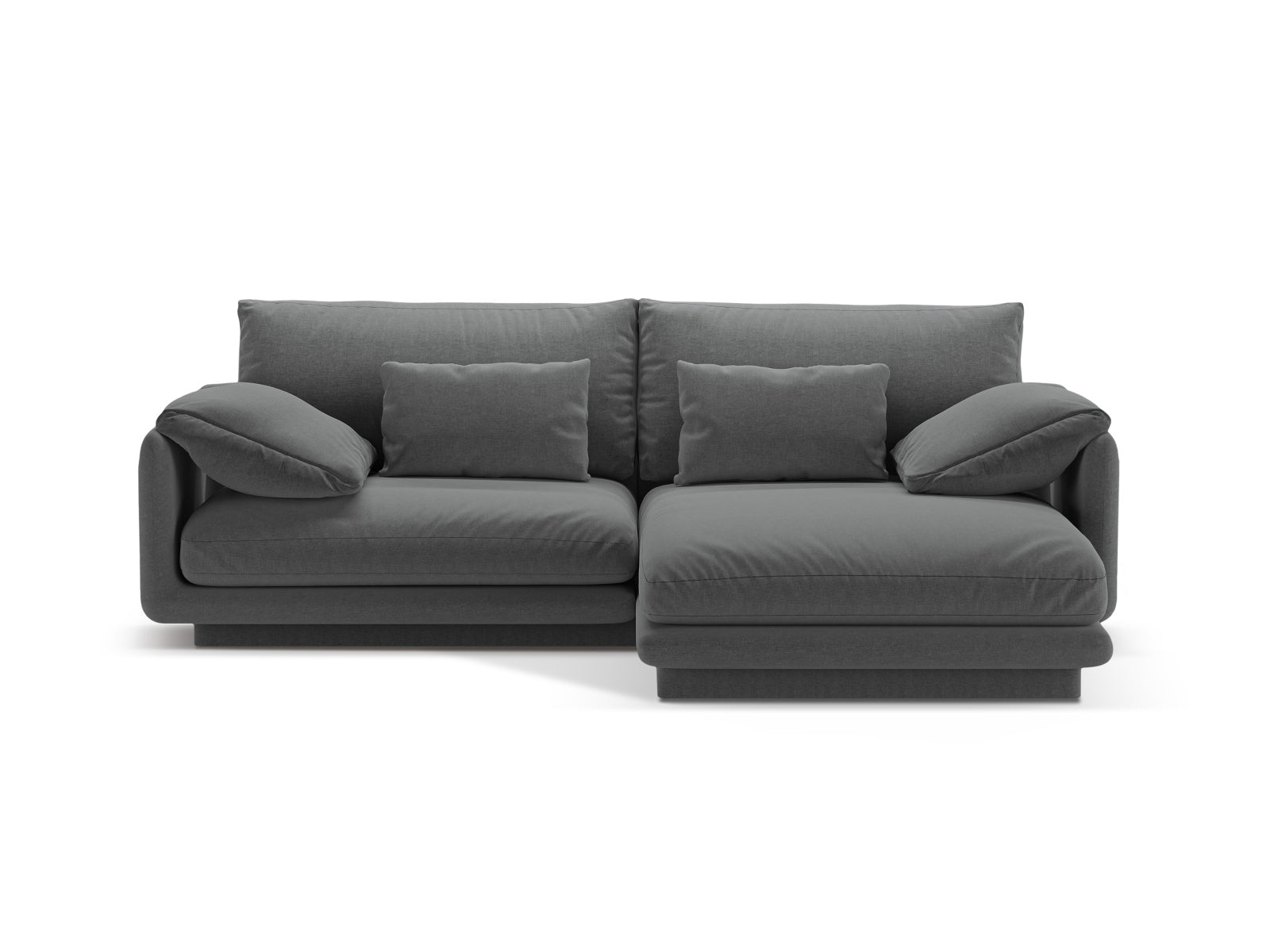 Torino Ecksofa rechts 3 Sitzer in Dark Grey-Wind präsentiert im Onlineshop von KAQTU Design AG. L-Sofa rechts ist von Micadoni