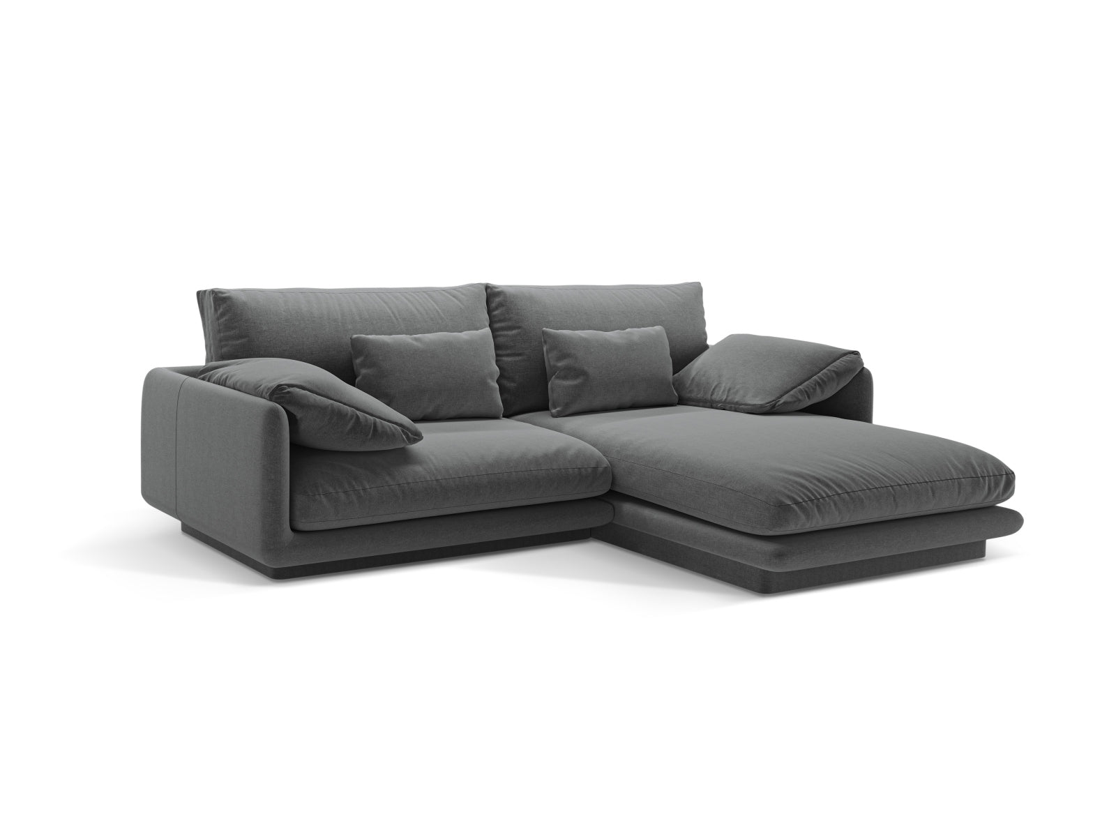 Erleben Sie das Torino Ecksofa rechts von Micadoni – ein stilvolles 3-Sitzer Velourssofa, das Komfort und modernes Design perfekt kombiniert.