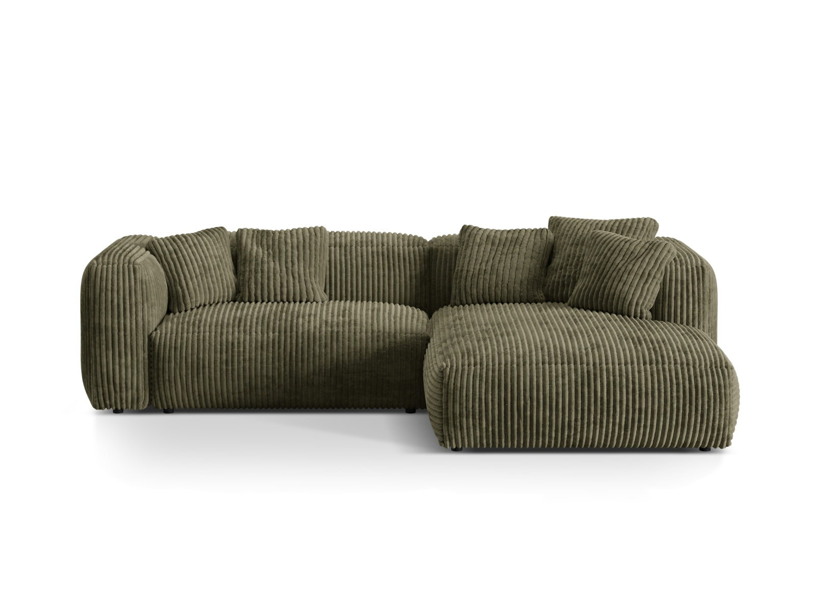 Martina Modulares Ecksofa rechts 2 Sitzer in Moss Green-Tilia präsentiert im Onlineshop von KAQTU Design AG. L-Sofa rechts ist von Micadoni
