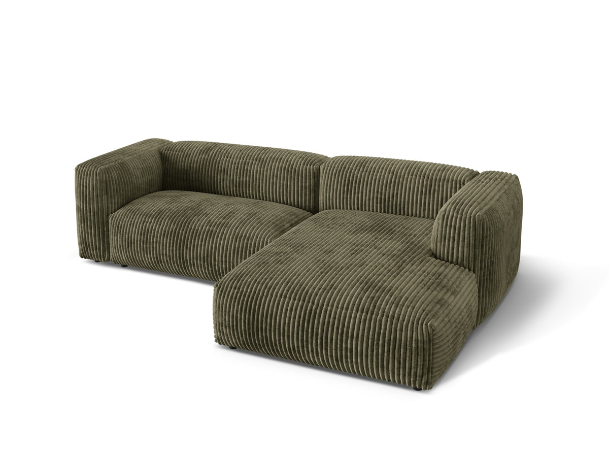Martina Modulares Ecksofa rechts 2 Sitzer in Moss Green-Tilia präsentiert im Onlineshop von KAQTU Design AG. L-Sofa rechts ist von Micadoni