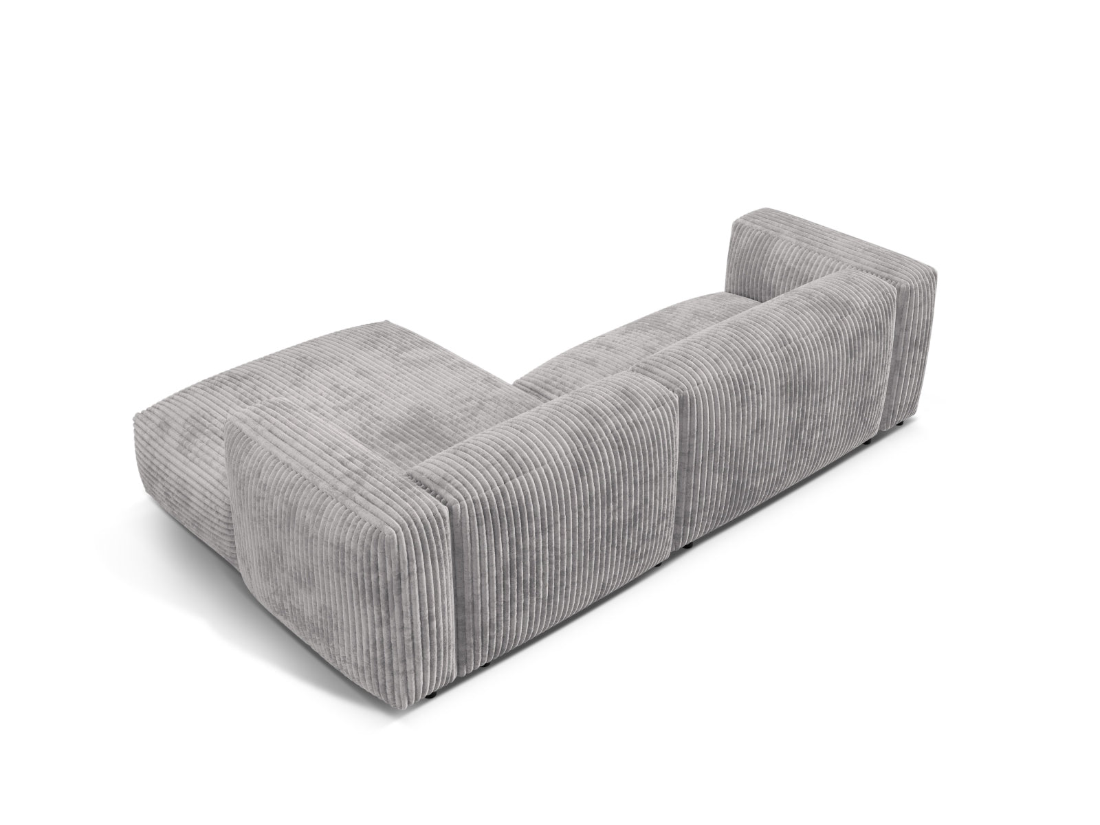 Elegantes Martina 2-Sitzer Ecksofa in dezentem Grau, ideal für moderne Wohnräume. Modulares Design für individuelle Anpassung und Komfort.