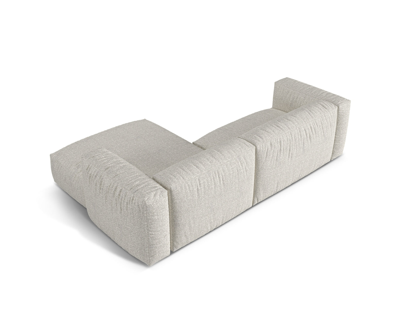 Elegantes 2-Sitzer Ecksofa Martina in sanften Grau-Beige-Tönen, perfekt für stilvolle Wohnräume und entspannte Stunden, erhältlich bei Micadoni.