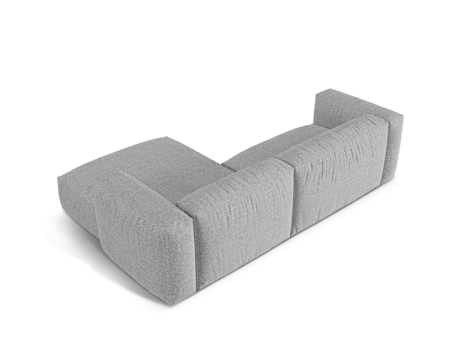 Modernes 2-Sitzer Ecksofa Martina in Silver-Monet, perfekt für gemütliche Abende und stilvolle Einrichtungsideen.