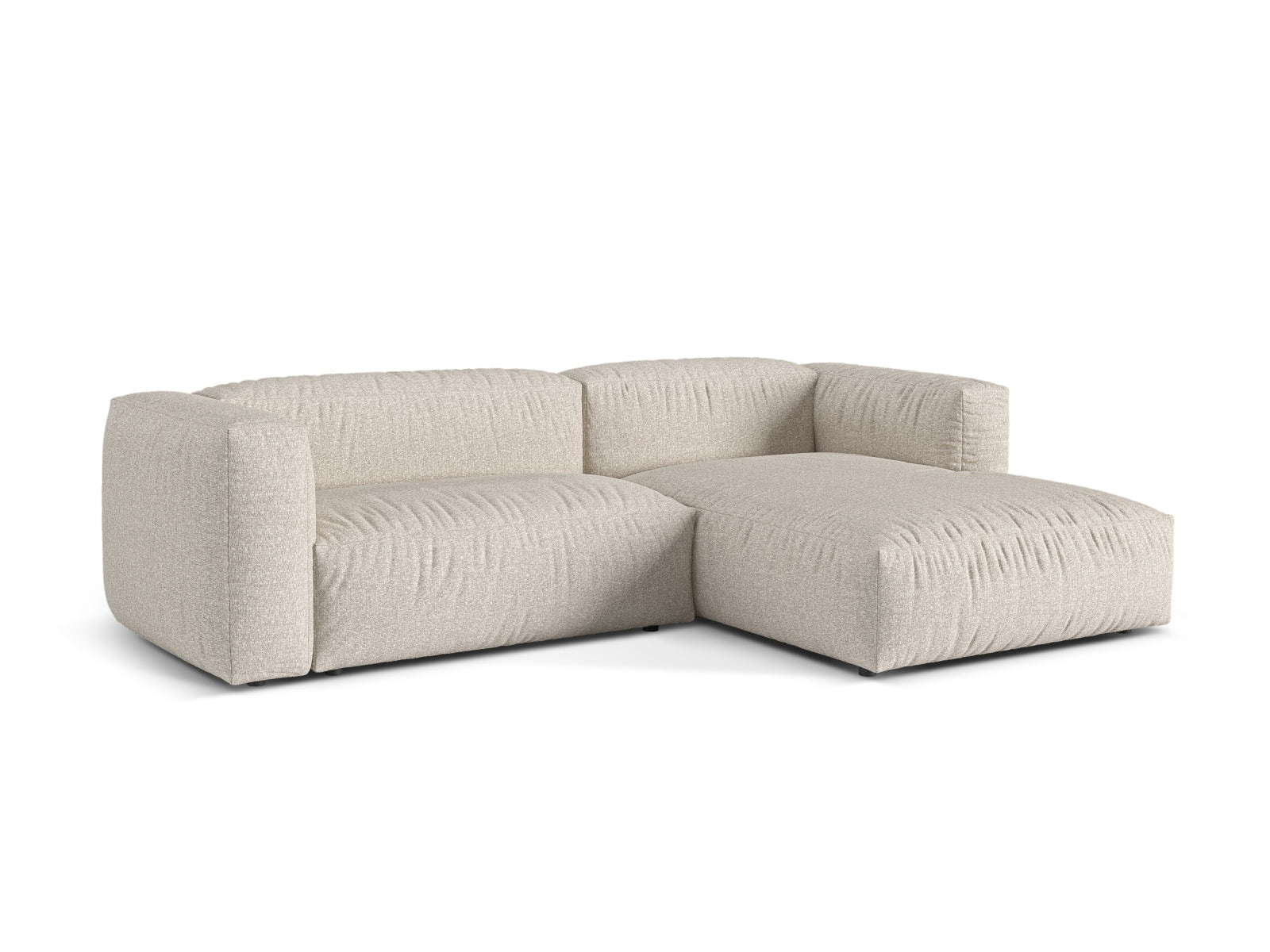 Beige 2-Sitzer Ecksofa Martina von Micadoni, modular und elegant, ideal für stilvolle Wohnräume, präsentiert in hochwertiger Verarbeitung.