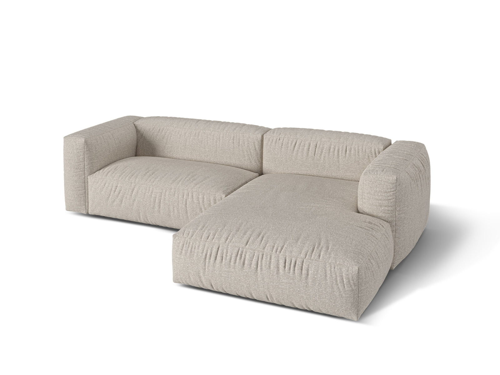 Stylisches, modulares 2-Sitzer Ecksofa Martina in Beige von Micadoni, ideal für moderne Wohnräume und entspannte Stunden.