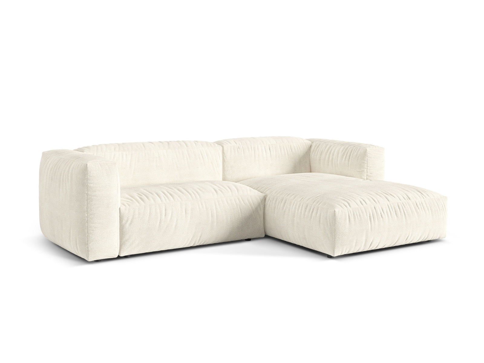 Elegantes 2-Sitzer Ecksofa Martina in Ivory-Monet, ideal für moderne Wohnräume, bietet Komfort und stilvolles Design.