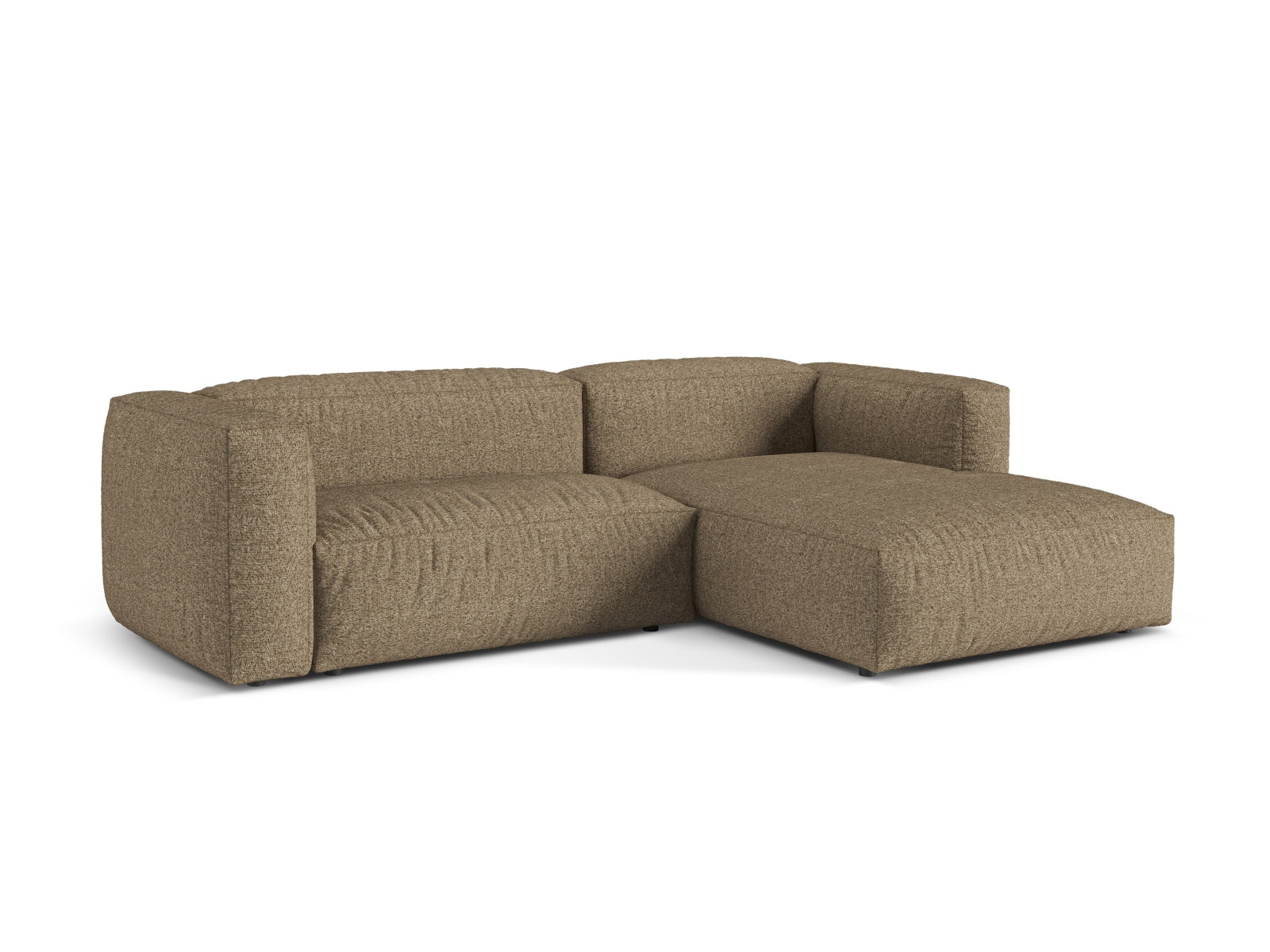 Elegantes 2-Sitzer Ecksofa Martina in modernem Design, ideal für stilvolle Wohnräume, präsentiert in Cappuccino-Farbe.