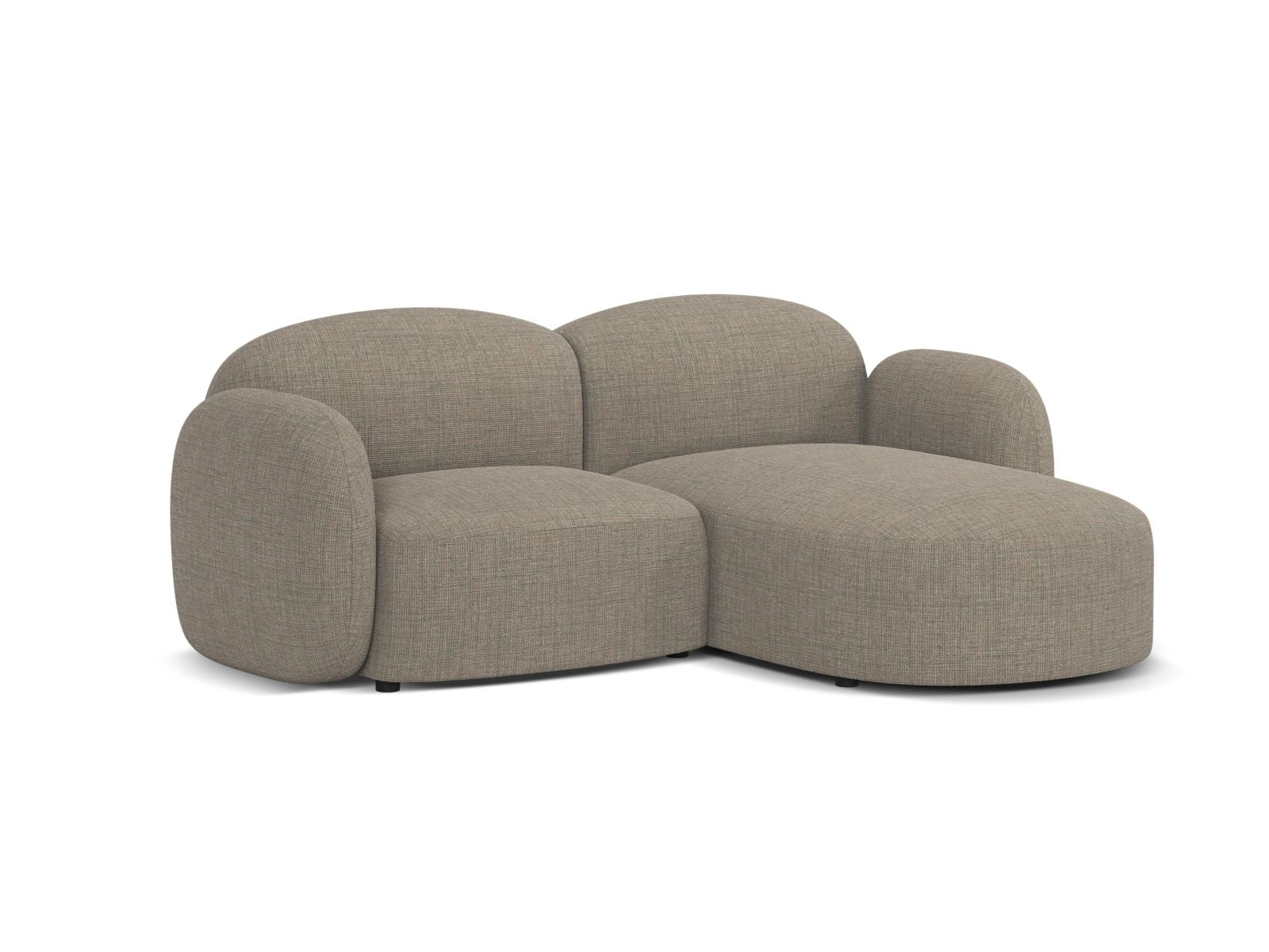 Elegantes 3-Sitzer Ecksofa rechts Blair in stilvollem Grey Brown Melange, ideal für moderne Wohnräume, von Micadoni.