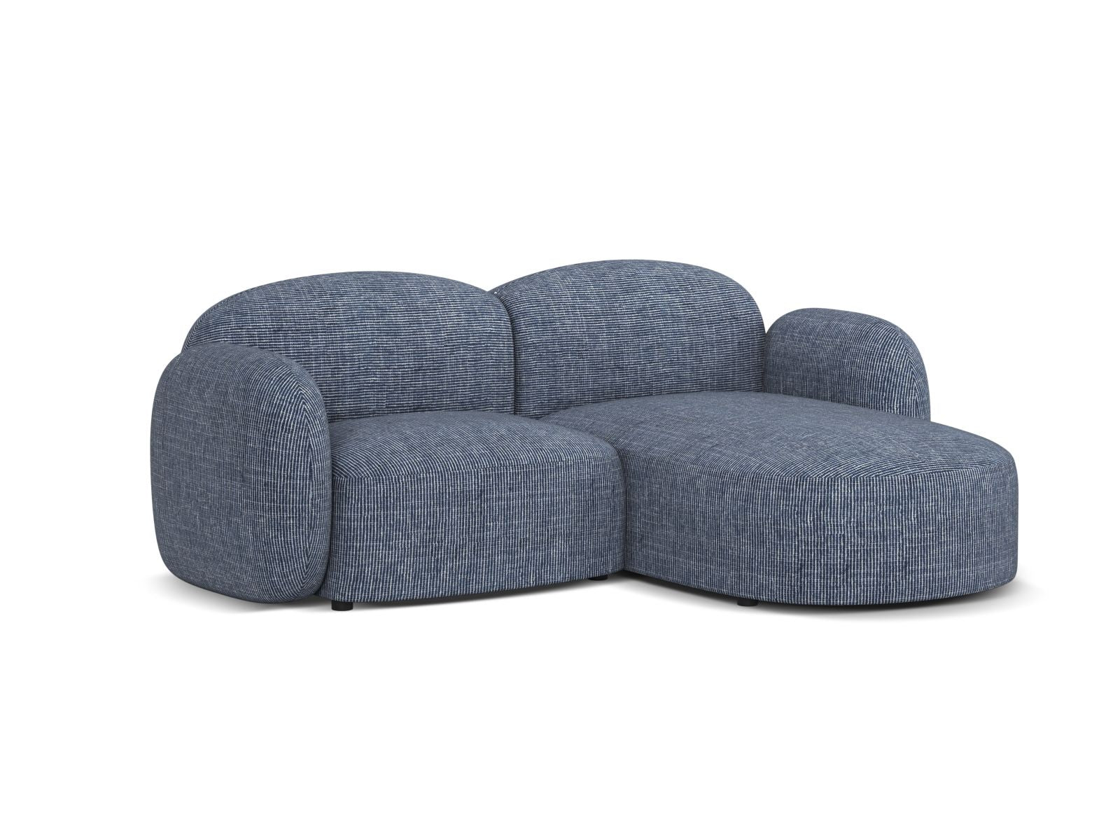Elegantes 3-Sitzer Ecksofa rechts Blair in stilvollem Blue Melange, ideal für moderne Wohnräume, von Micadoni.