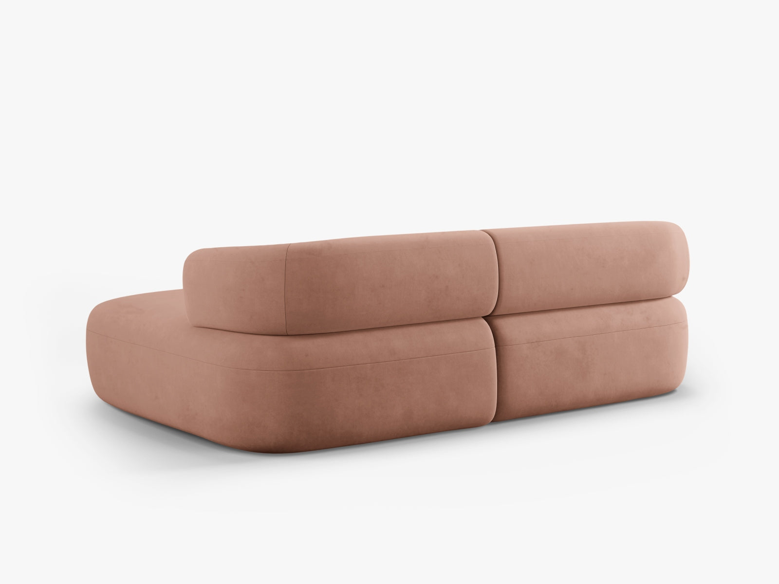 Elegantes Jenny Velour Ecksofa in Pink-Salvador, 5-Sitzer, perfekt für gemütliche Wohnzimmer mit modernem Flair. Hochwertige Qualität von Micadoni.