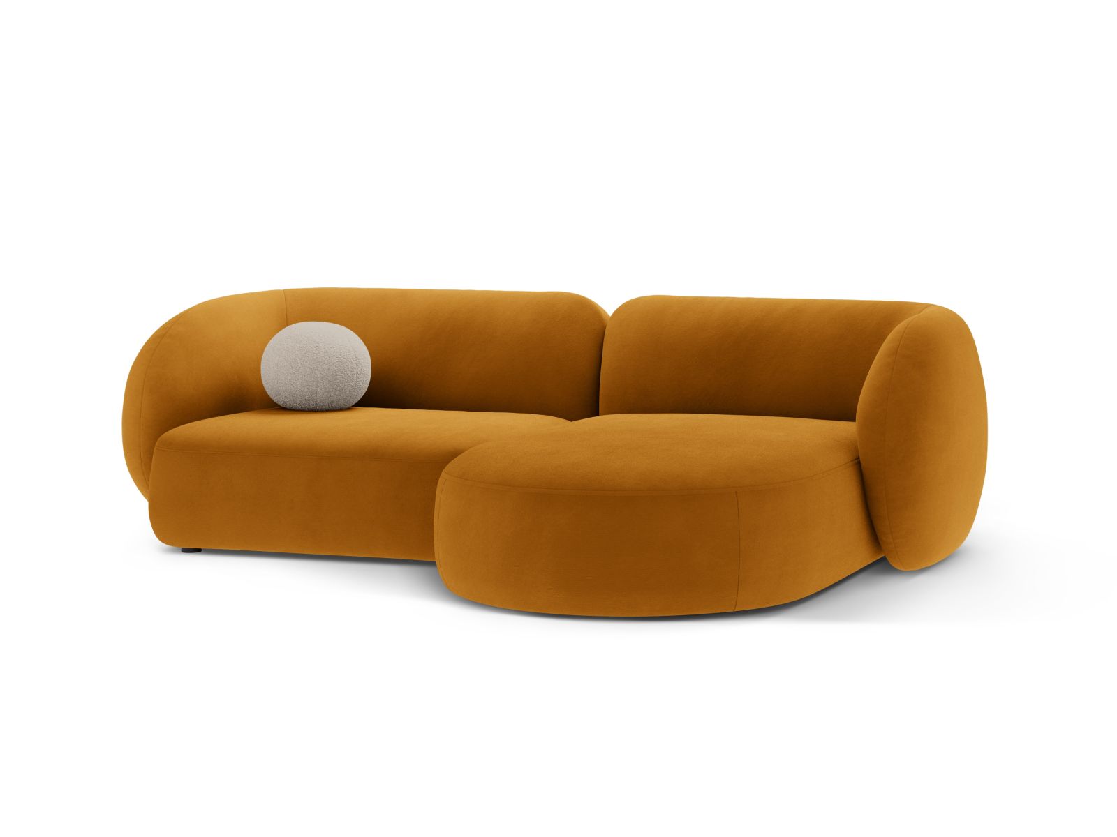 Stylisches 2-Sitzer Ecksofa rechts Kate in Gelb, ideal für moderne Wohnräume, bietet Komfort und elegantes Design von Micadoni.