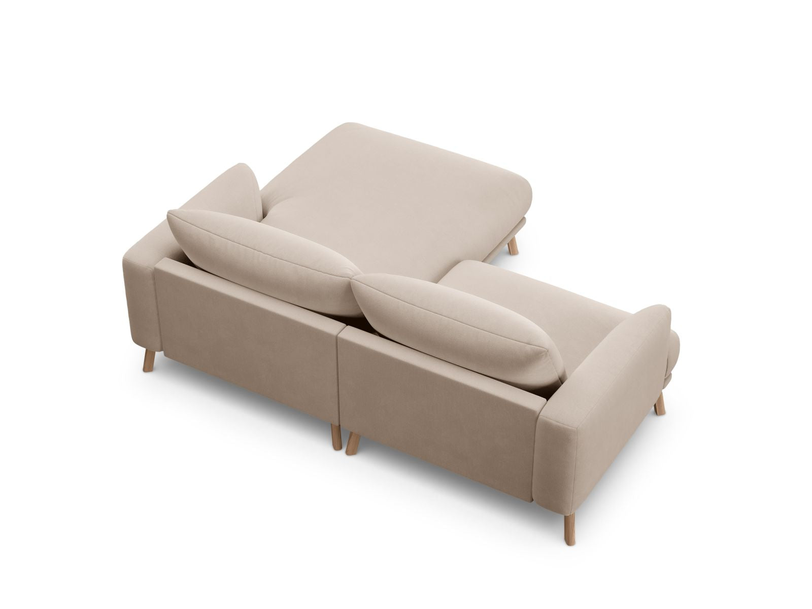 Modernes 3-Sitzer Ecksofa Naomi von Micadoni in sanftem Beige, ideal für gemütliche Wohnzimmer und stilvolle Einrichtung.