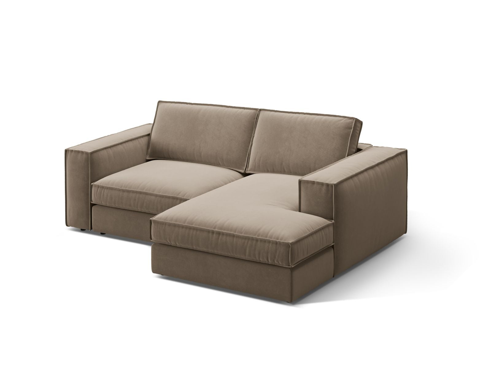 Stylisches 2-Sitzer Ecksofa Pola in Grau-Braun, ideal für moderne Wohnräume, präsentiert von Micadoni im KAQTU Onlineshop.