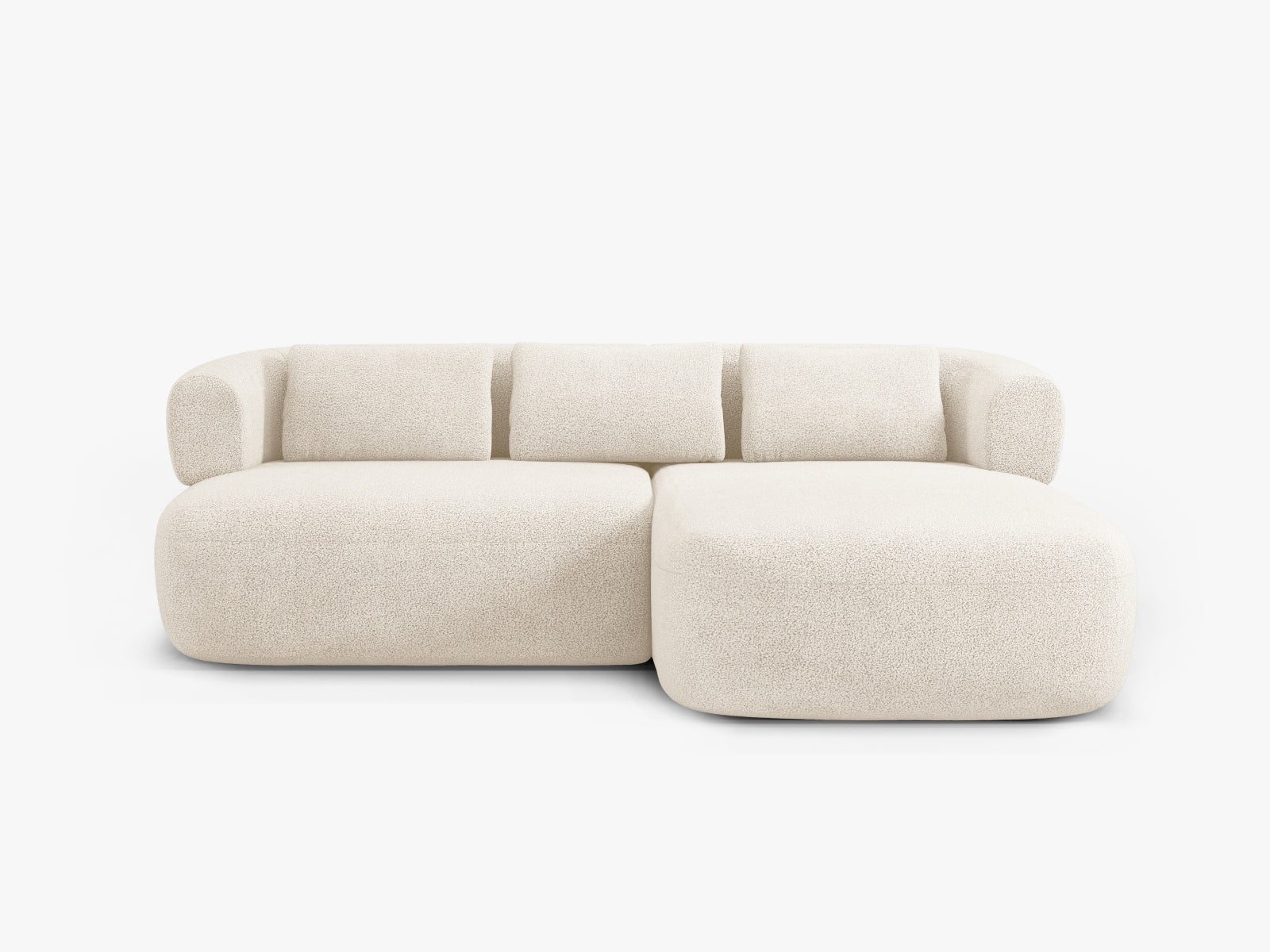 Entdecken Sie das stilvolle Jenny Boucle Ecksofa rechts 5 Sitzer von Micadoni – ideal für gesellige Abende und entspannte Momente in Ihrem Wohnzimmer!