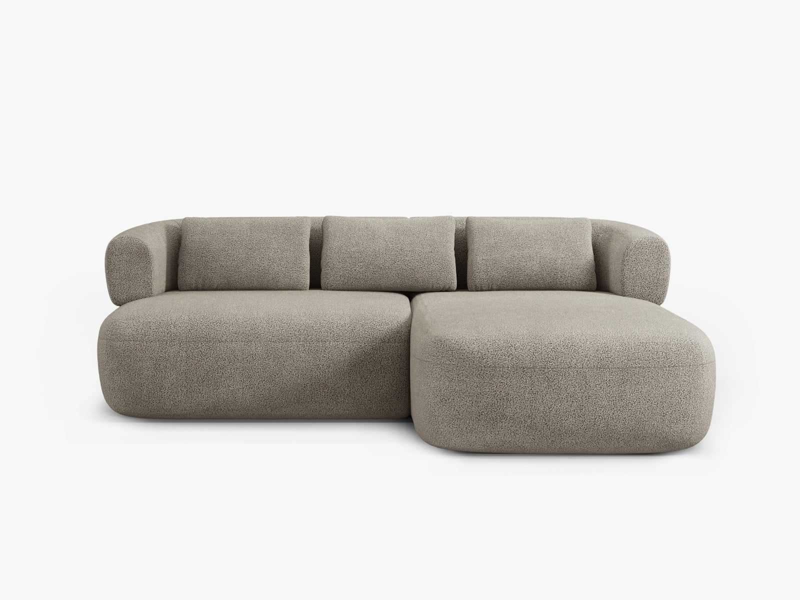 Entdecken Sie das stilvolle Jenny Boucle Ecksofa rechts 5 Sitzer von Micadoni – ideal für gesellige Abende und entspannte Momente in Ihrem Zuhause.