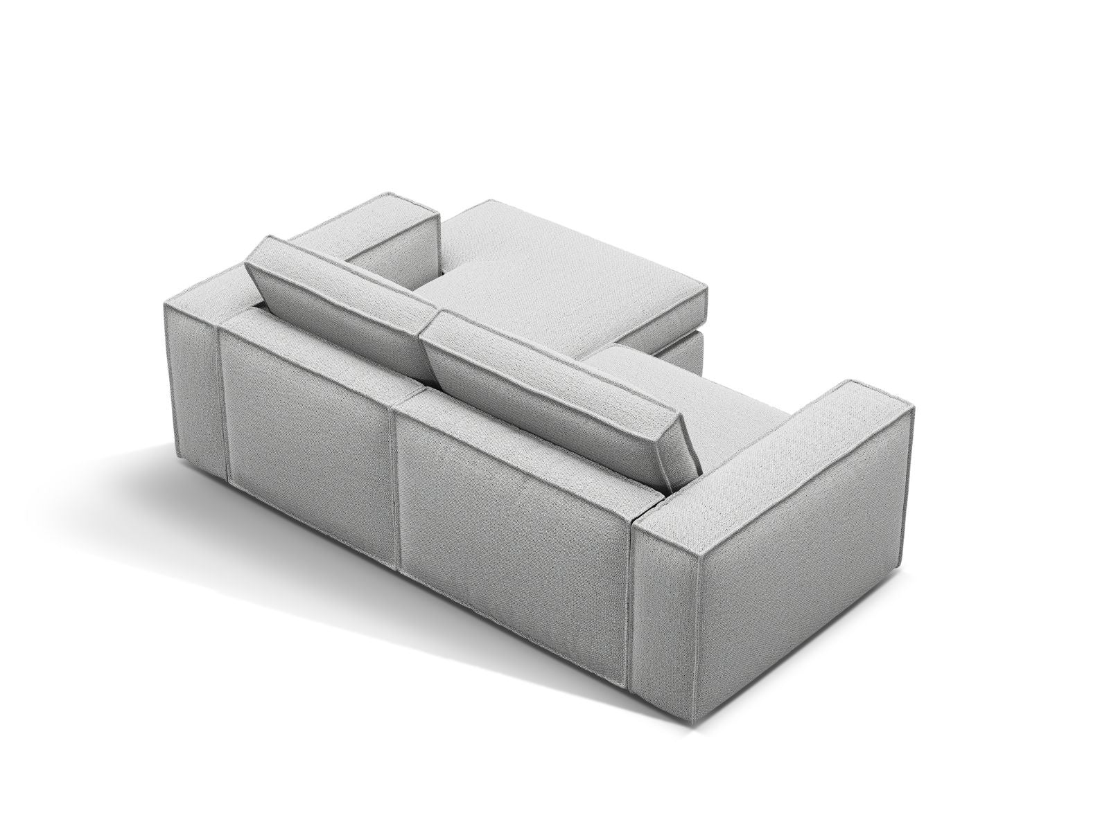 Stylisches 2-Sitzer Ecksofa rechts Pola in elegantem Grau, perfekt für entspannte Abende und moderne Wohnkonzepte von Micadoni.