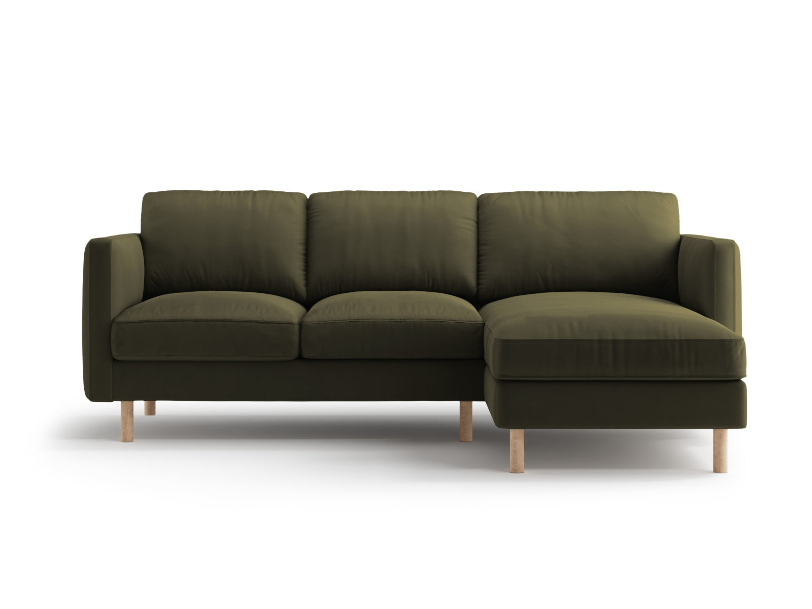 Eden Velour Ecksofa rechts 3 Sitzer in Moss Green Melange präsentiert im Onlineshop von KAQTU Design AG. Ecksofa rechts ist von Micadoni